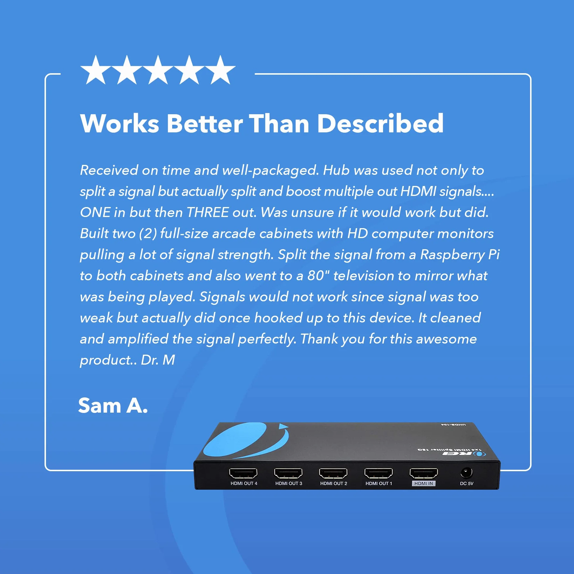 Orei UltraHD 4K przy 60 Hz 1 x 4 rozdzielacz HDMI 1 na 4 wyjścia 4 porty 4: 8-bitowy - HDMI 2.0, HDCP 2.18 Gb/s