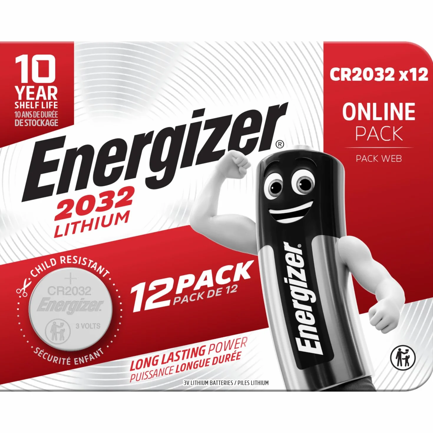Energizer Baterie CR2032, litowe ogniwo guzikowe, 12 sztuk [Amazon ekskluzywne]