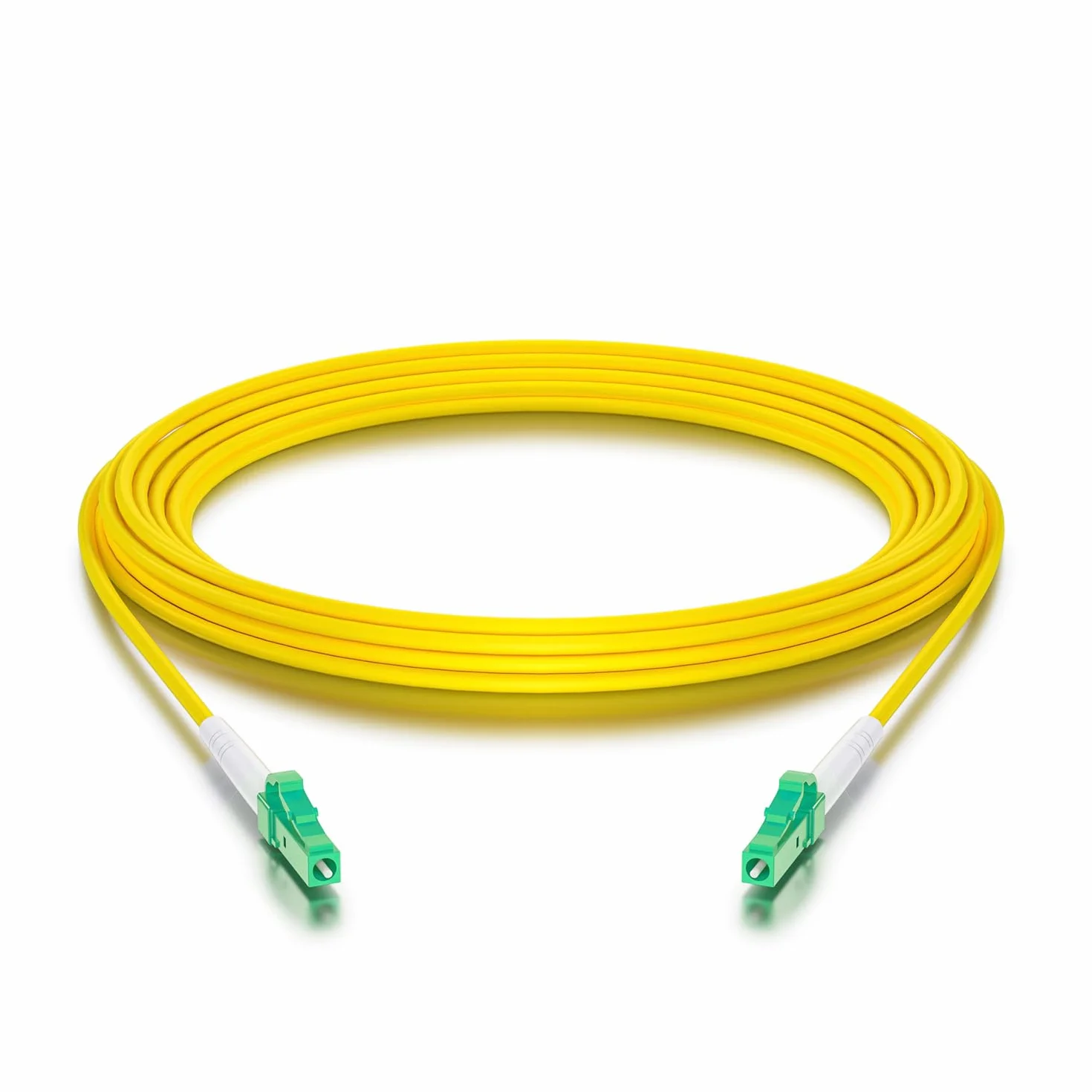 10Gtek LC/APC do LC/APC Simplex OS2 Single-Mode kabel optyczny 1,5 m, FTTH LWL kabel krosowy Fiber Patch Cord, 9/125μm LSZH