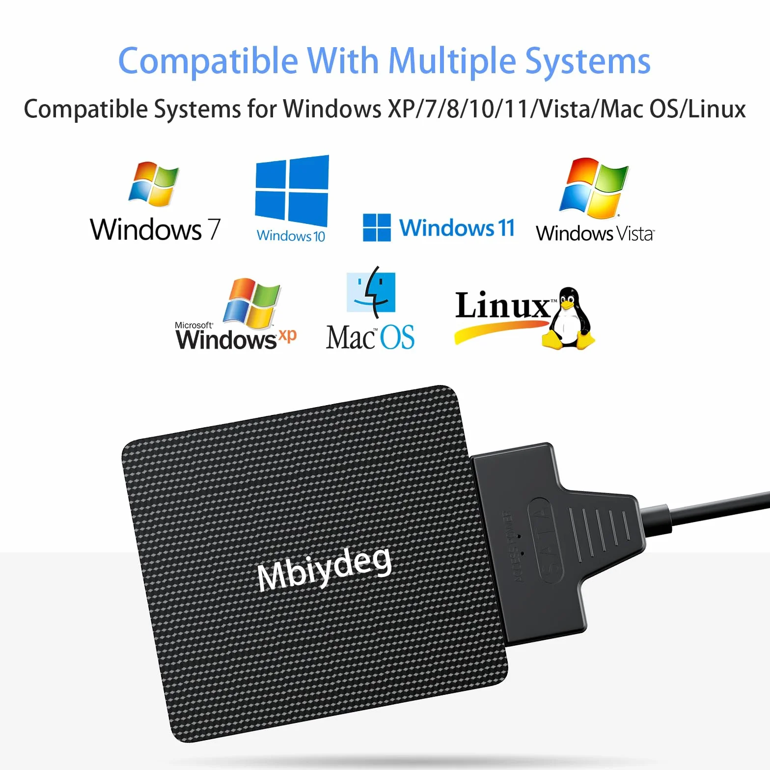 Kabel adaptera SATA na USB 3.0 i USB C do czytnika dysków twardych SSD/HDD 3,5 cala, zewnętrzny konwerter do transferu danych SSD/HDD z zasilaczem 12 V/2 A