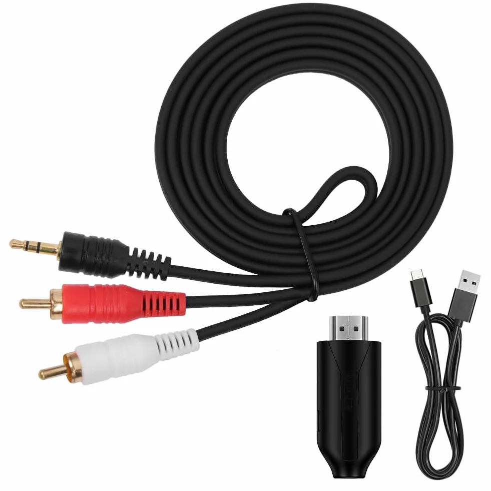 Ekstraktor audio HDMI ARC, 192 kHz HDMI adapter optyczny na 3,5 mm konwerter rozdzielacz ARC, RCA L/R 3,5 mm AUX Stereo do HDTV na soundbar
