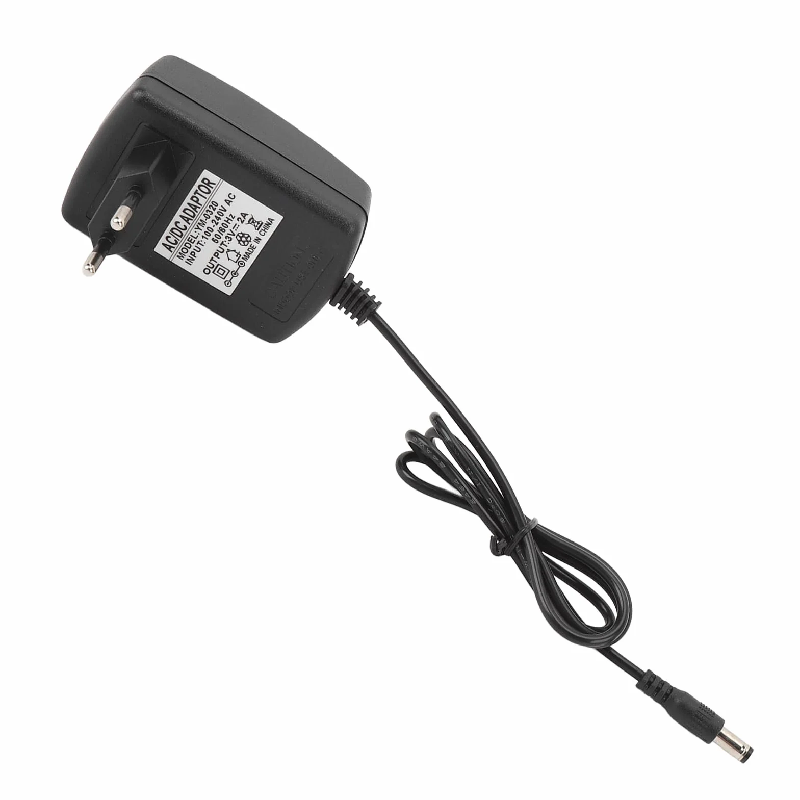 Zasilacz 3 V 2 A, Stabilna Moc Wyjściowa, Szeroka kompatybilność, z wtyczką DC 5,5 Mm X 2,5 Mm do Wyświetlaczy LED, Konsol do Gier, długość Kabla 37 Cali (wtyczka UE)