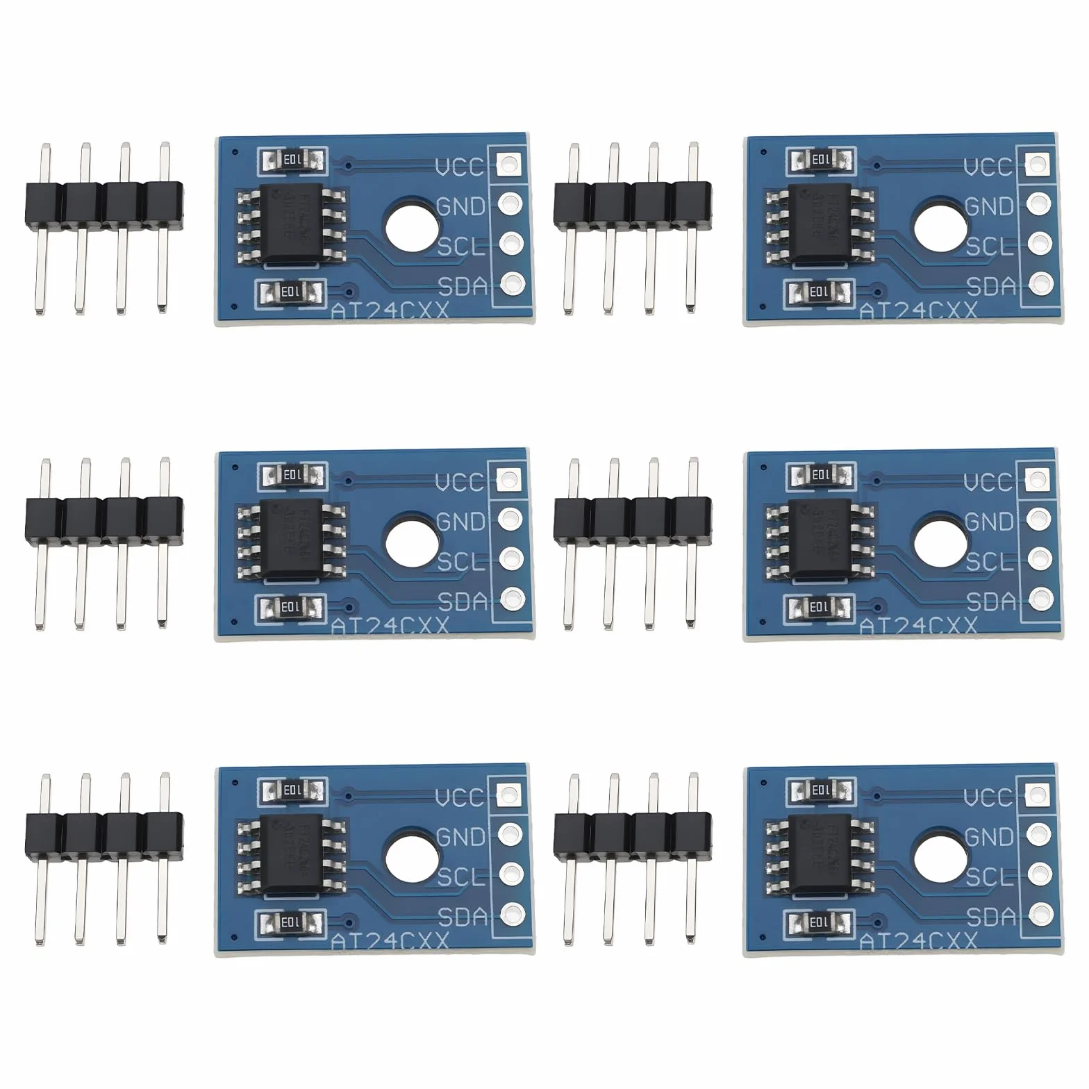Create idea 6x AT24C256 SMD moduł pamięci I2C interfejs szeregowy EEPROM 2,7-5,5 V 5 mA odpowiedni do modułu przechowywania danych