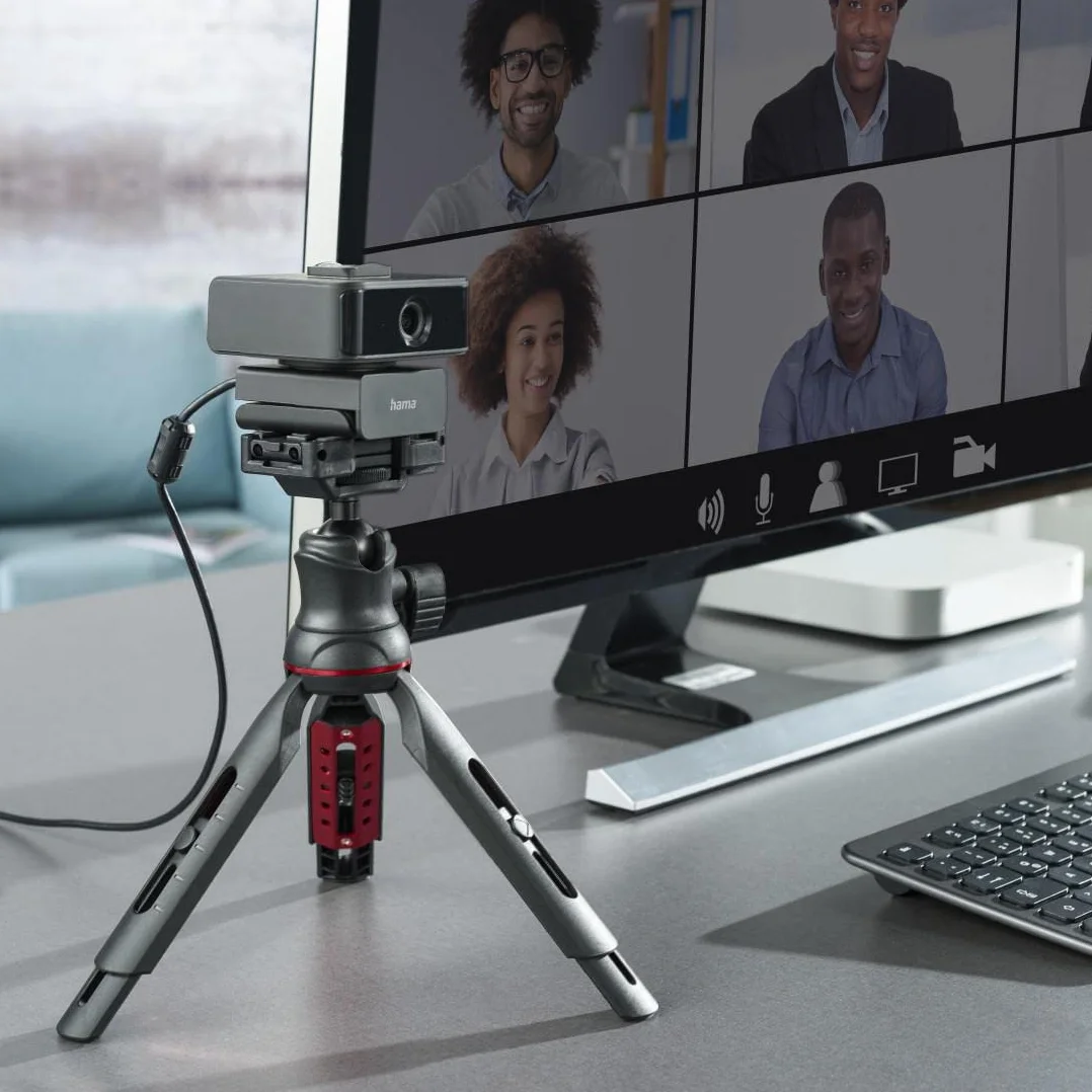 Hama Kamera internetowa PC "C-650 Face Tracking" (auto-focus, rozdzielczość Full HD 1080p, USB C, magnetyczna zaślepka, kąt widzenia 130°, mikrofon mono, obracania 355 °, kabel 1,8m) czarna