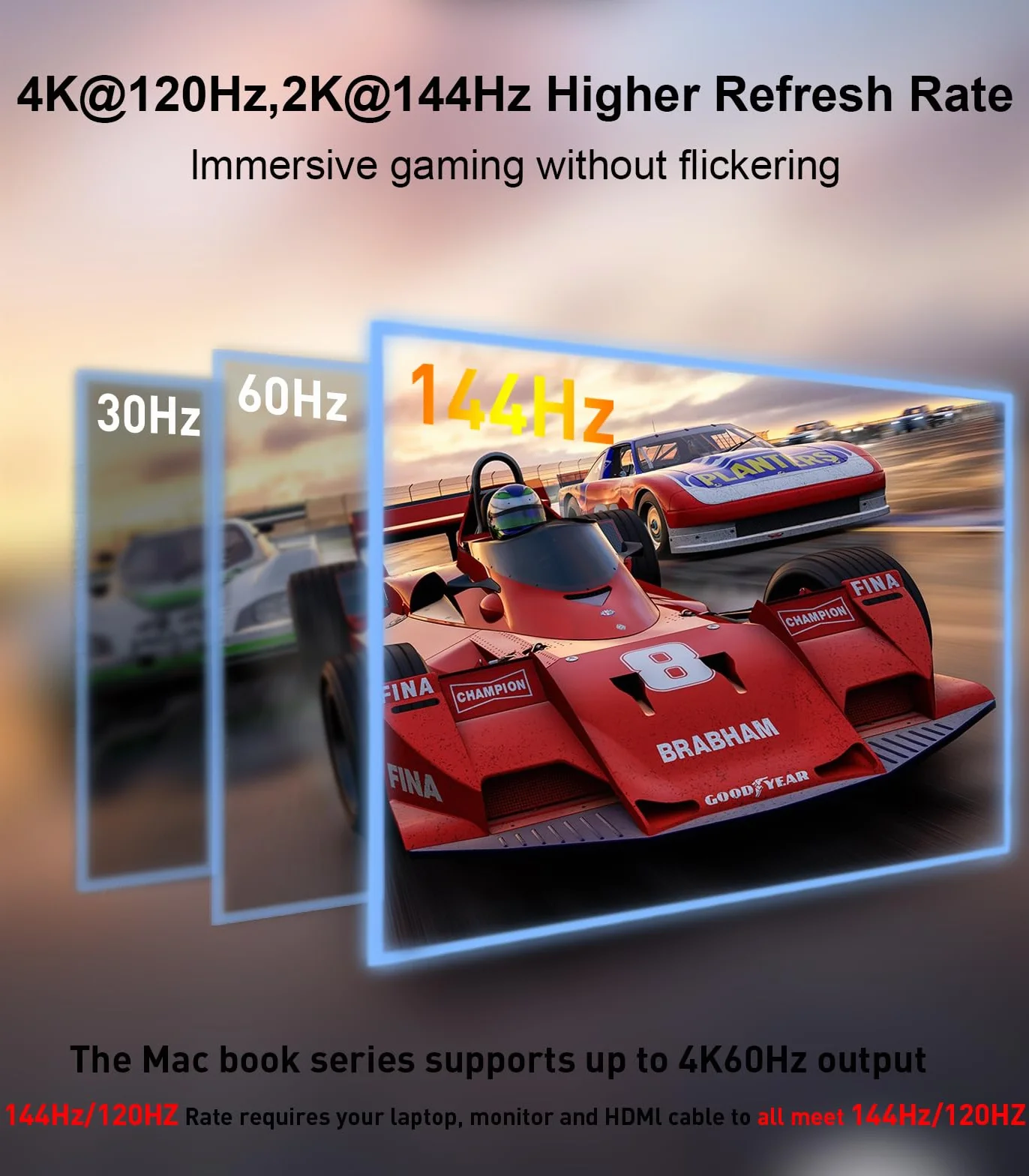 Reborn Kabel USB C na HDMI 2.1 [8K przy 60 Hz, 4K przy 144 Hz, 2K przy 240 Hz] 6FT typ C do HDMI 8K przewód obsługuje 48 Gb/s, HDCP2.3 / HDR [kompatybilny z Thunderbolt 3/4] do MacBooka, iPada Pro