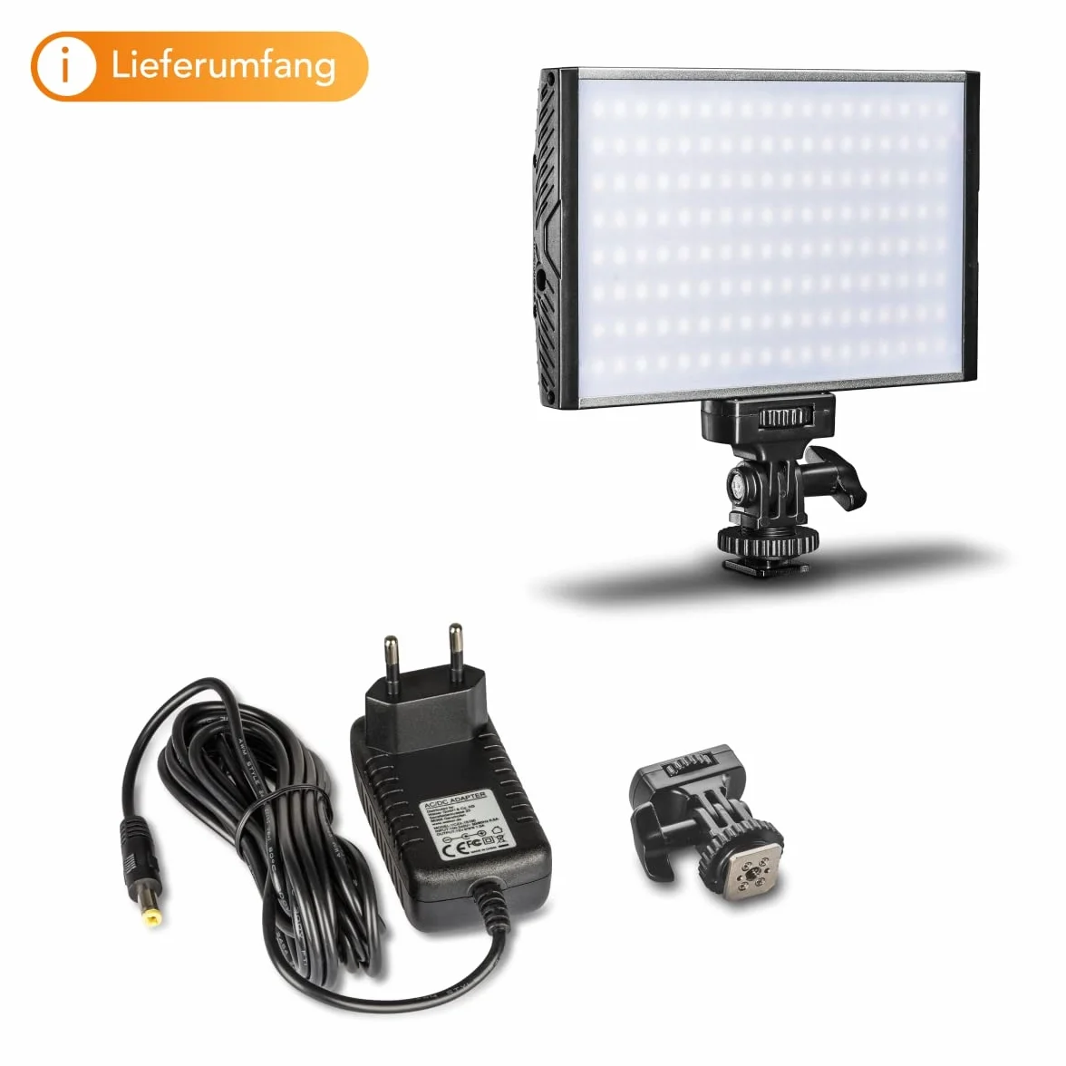 Walimex pro LED Niova 150 Bi Color lampa wideo LED z zasilaczem, On-Camera lampa fotograficzna 15 W, regulowana temperatura barwowa 3200-5600 K, ściemniana lampa studyjna
