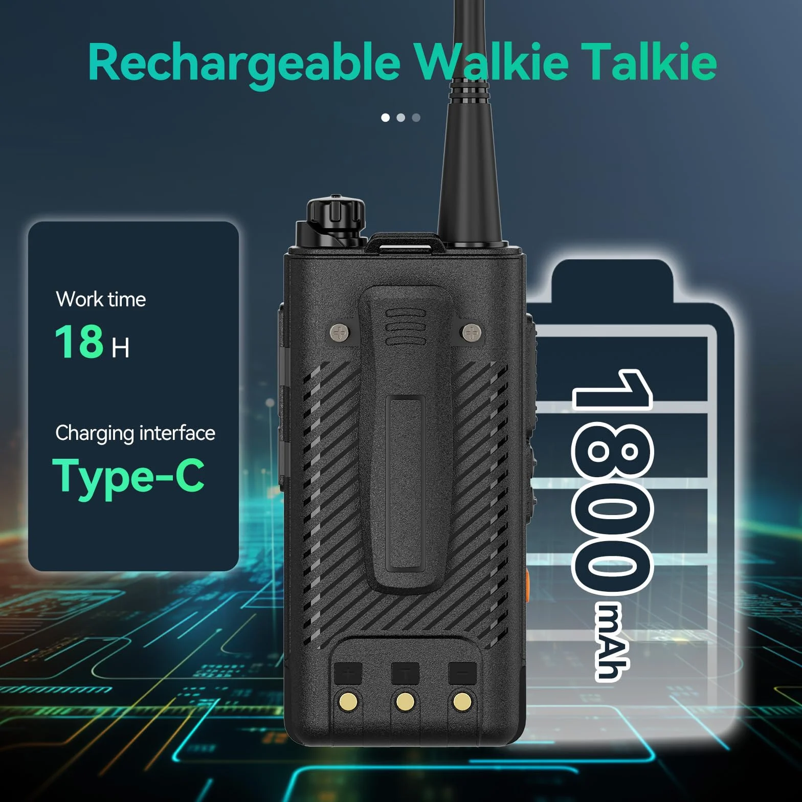 Retevis RB658 Walkie Talkie Bluetooth, Profesjonalne 2-Way Radio App Ustawienie, Połączenie Grupowe, 1800 mAh USB C, IP54, do Sprzedaży Detalicznej (4 Paczki, Czarny)