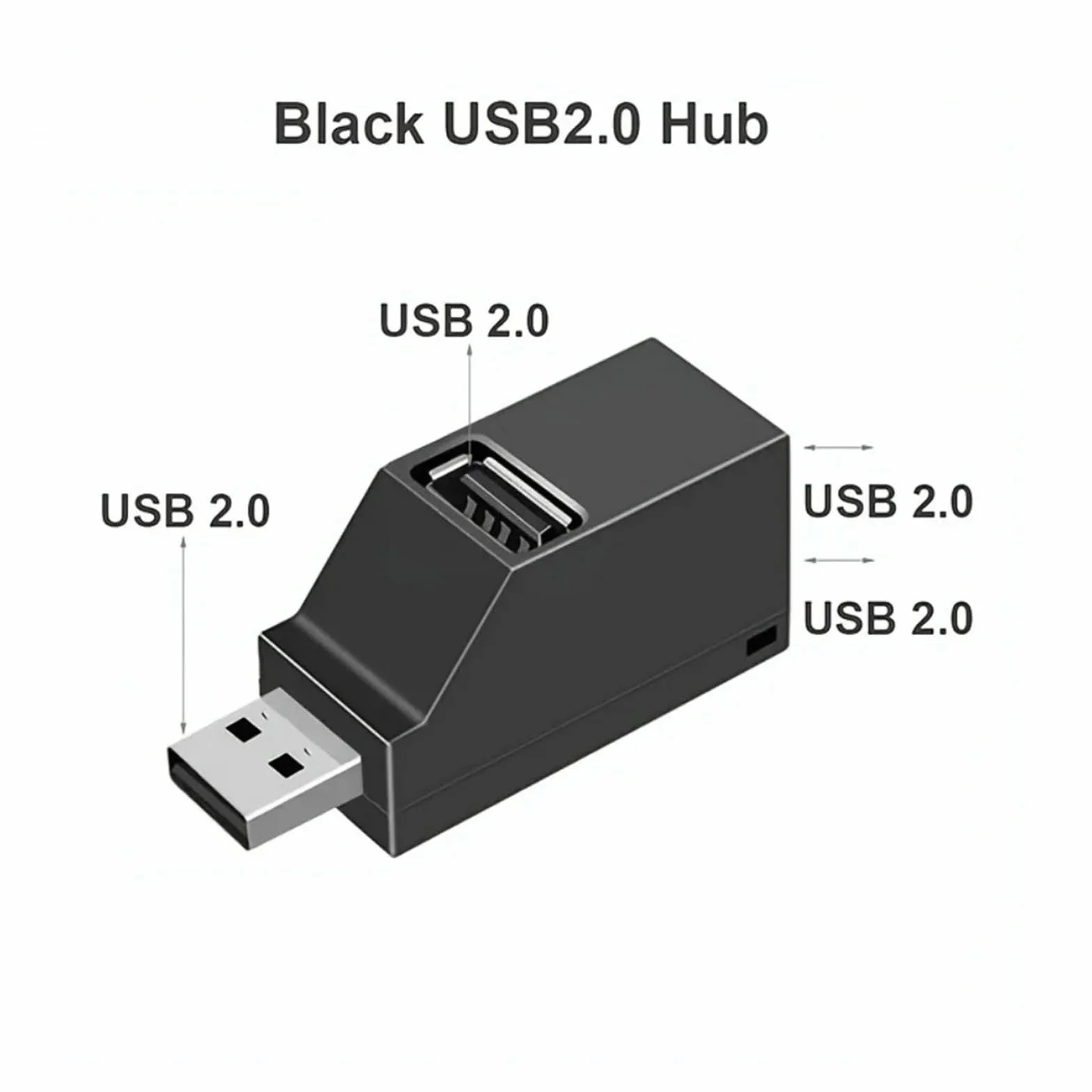 Hub USB 3.0 3-portowy, obrotowy rozdzielacz USB, USB 2.0/3.0, ekspander do komputerów, laptopów, akcesoriów (USB 2.0 White)