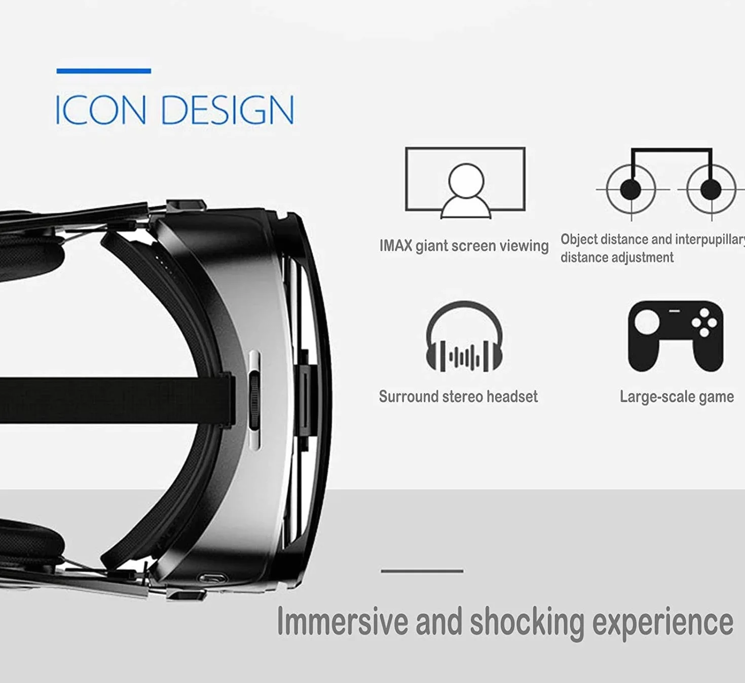 Zestaw słuchawkowy VR kompatybilny z iPhone i telefonem z systemem Android - uniwersalne gogle wirtualnej rzeczywistości - miękkie i wygodne nowe okulary 3D VR | niebieskie | z ochroną oczu