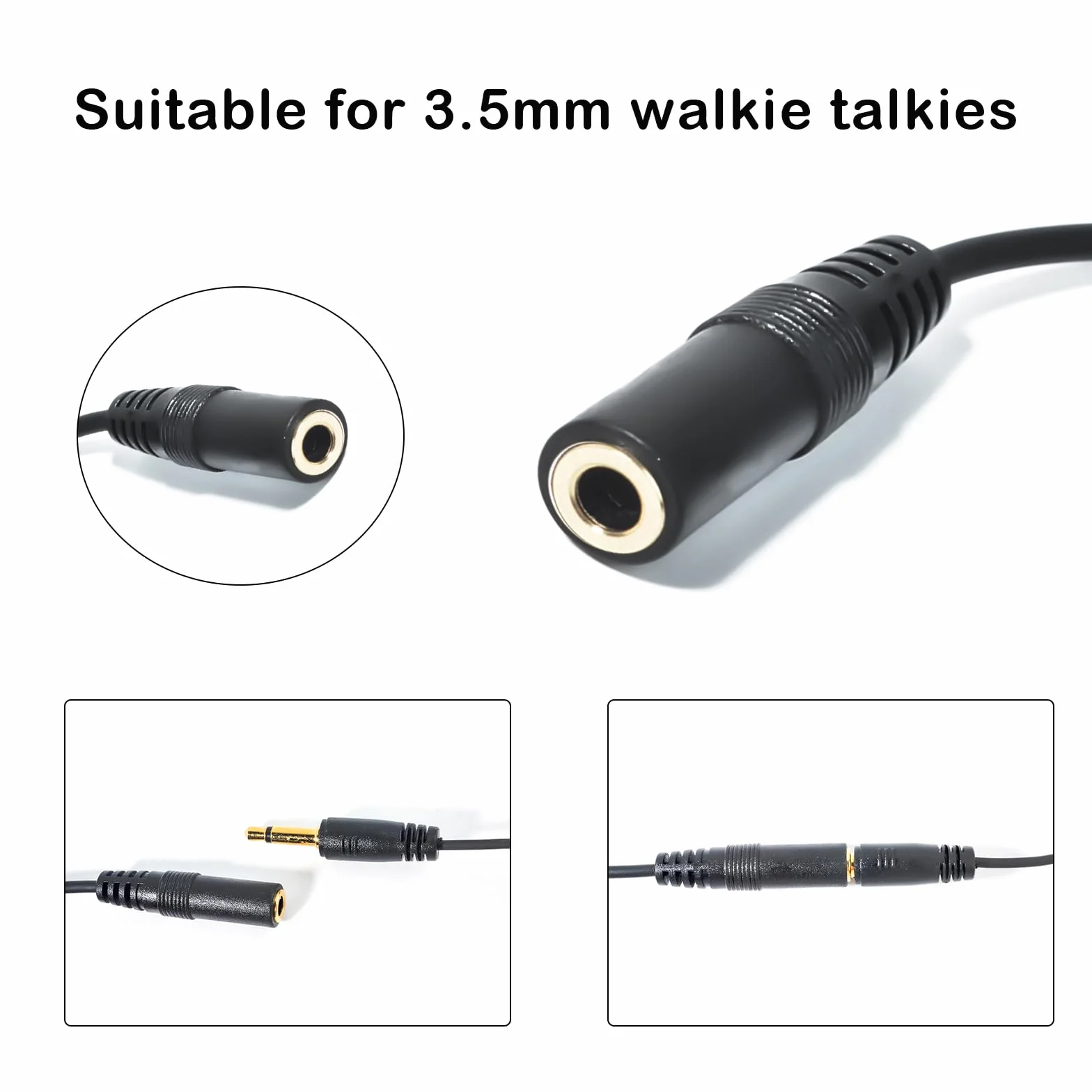 UAYESOK Adapter audio 1-pinowy 2,5 mm Jack do 3,5 mm żeński do Motorola Talkabout T80 T82 T92 H2o XT180 PMR446