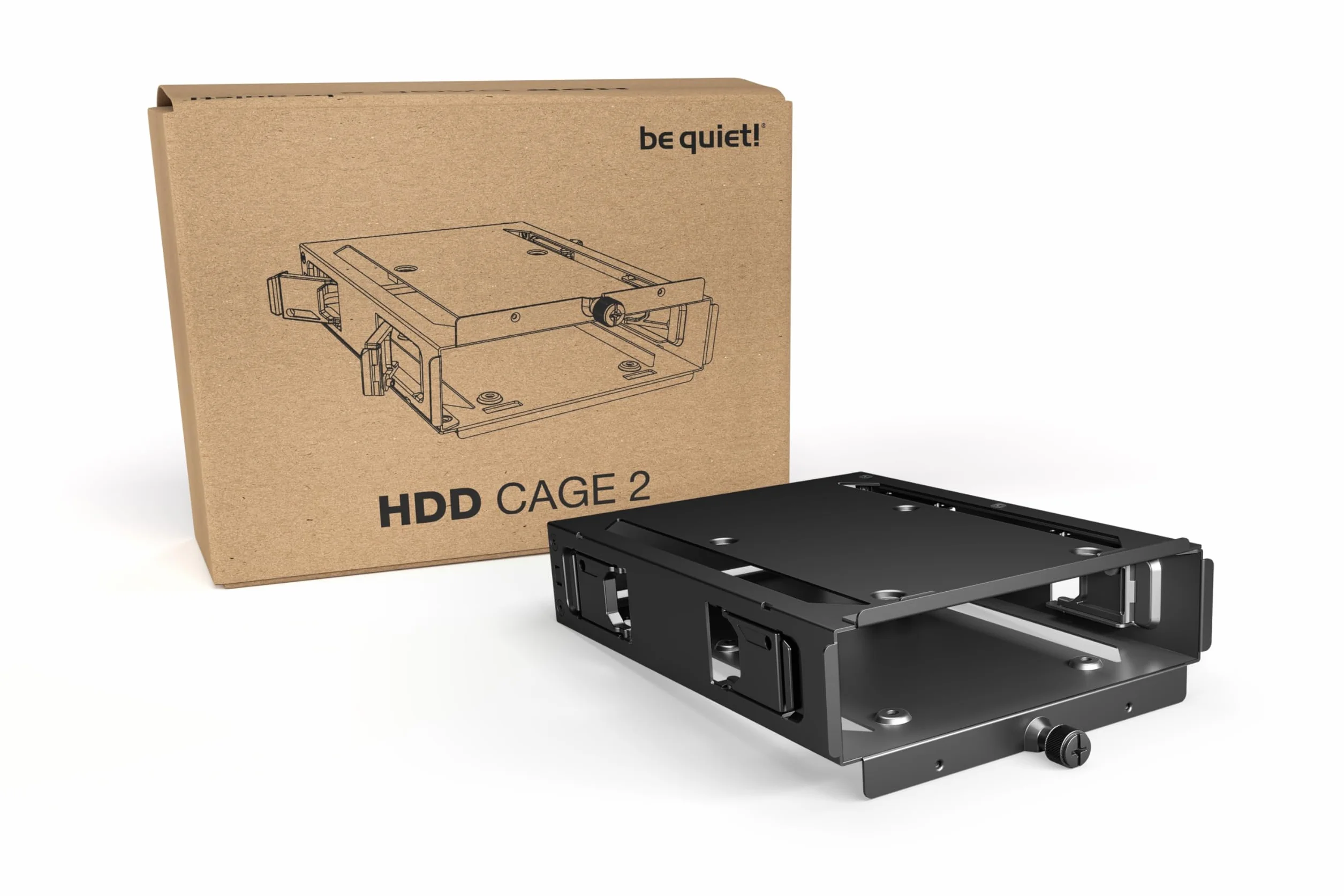 be quiet! HDD Cage 2, klatka do wybranych obudów be quiet! z redukcją drgań, praca dysków HDD i do 2 SSD, odłączone klipsy, łatwy montaż, BGA11