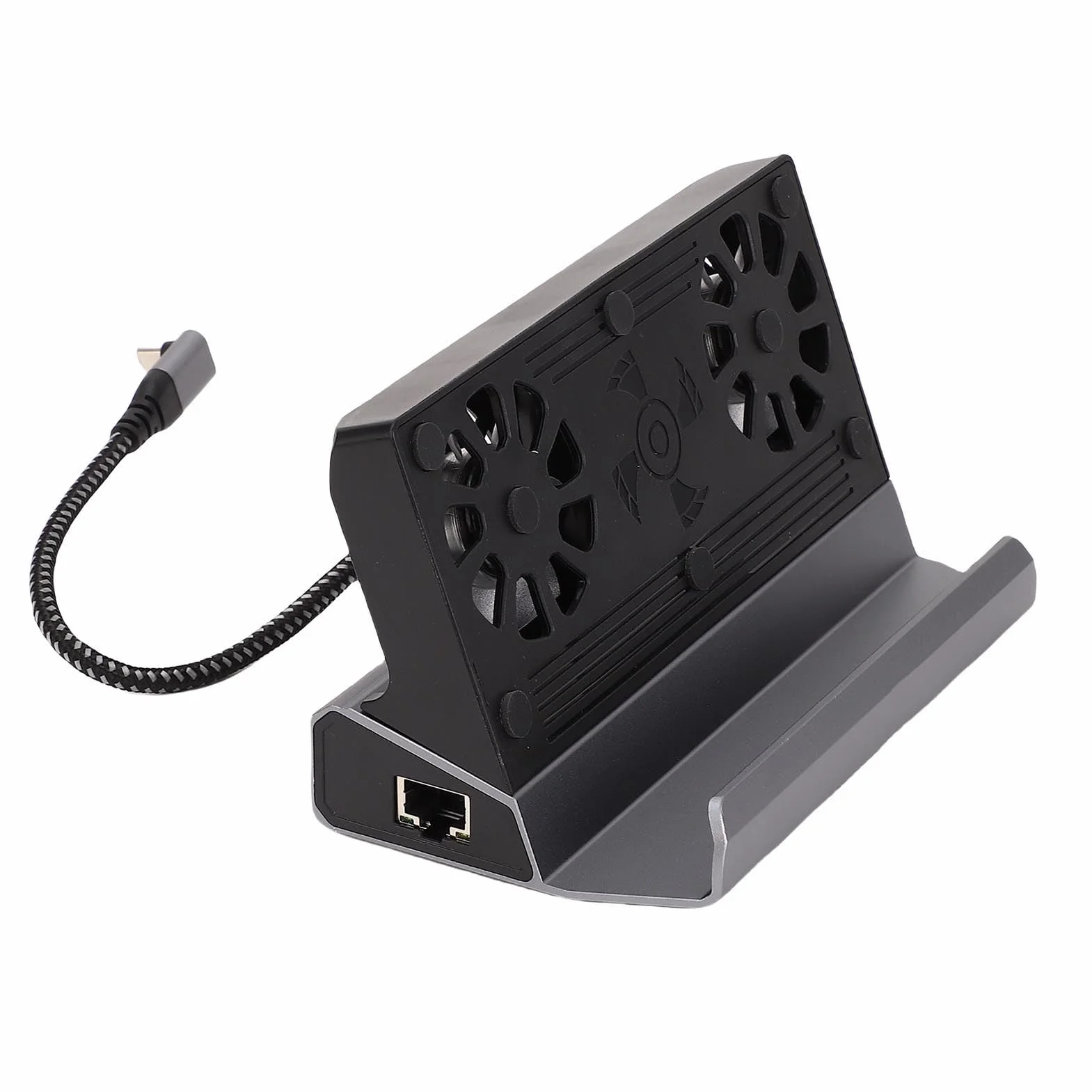 Tbest Stacja Dokująca Pasująca do Konsoli do Gier Steam Deck z Interfejsem Multimedialnym HD RJ45 1000Mbps. 4K Przy 60 Hz USB 3.0x6 PD 100 W z Wentylatorami Stacja Dokująca Dopasuj stację dokującą