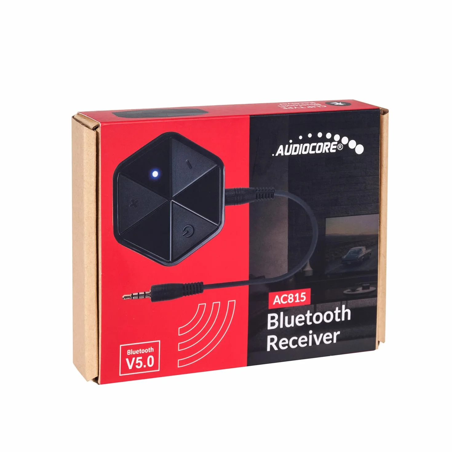 Audiocore Adapter Bluetooth AC815 HSP, HFP, A2DP, AVRCP Bluetooth V4.1, klasa II, mikrochip CSR BC8635