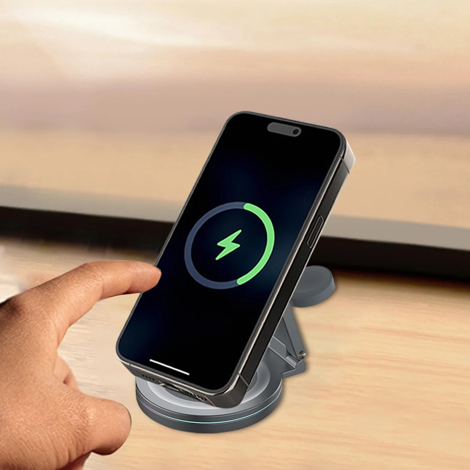 Stacja ładowania telefonu, stacja ładowania telefonu Magnetyczny uchwyt na | Stacja ładująca Obrotowa konstrukcja o 360° Magnetyczny uchwyt