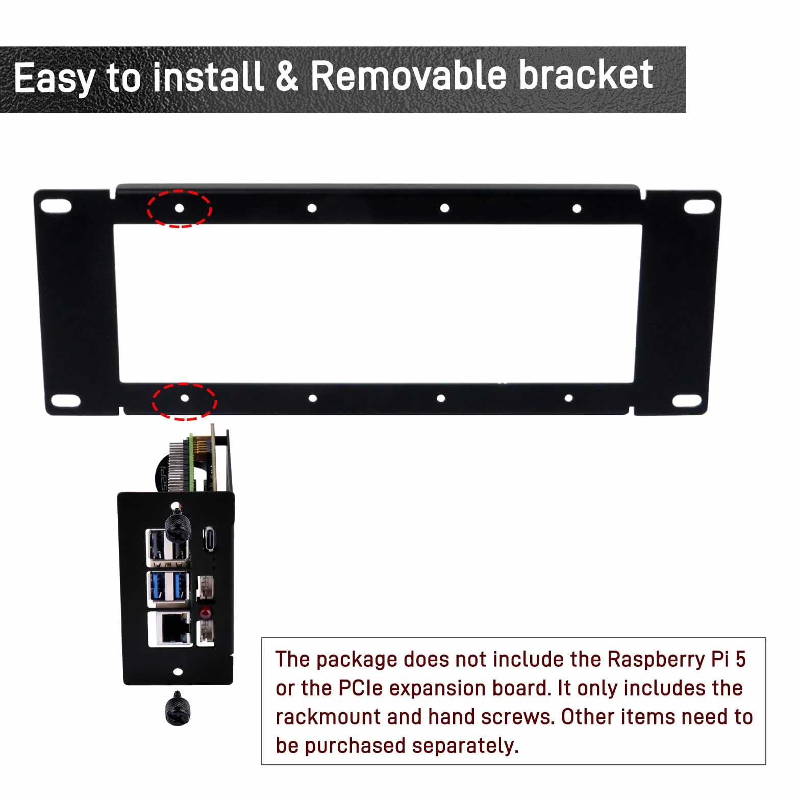 GeeekPi DeskPi RackMate 10-calowy uchwyt do montażu w stojaku 2U do projektu DIY, kompatybilny z szafką serwerową DeskPi RackMate T0/T1/T2/T0 Plus/T1 Plus/TL1