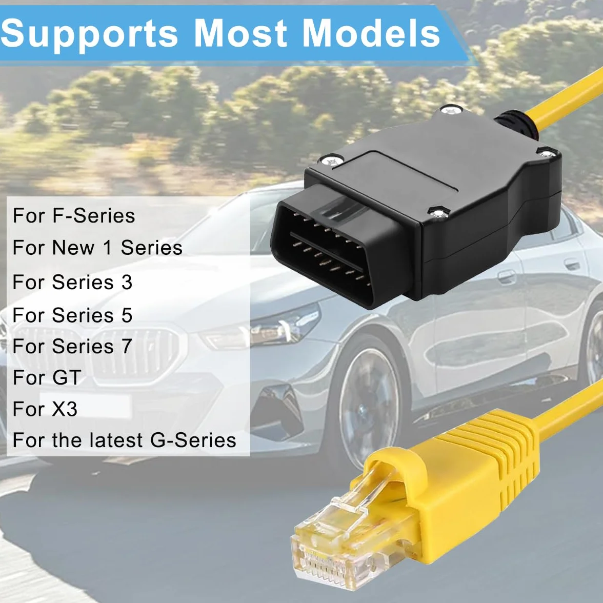 Kabel OBD2 do Ethernet RJ45 do BMW serii F G kodowanie E-SYS Icom OBDII diagnostyczne