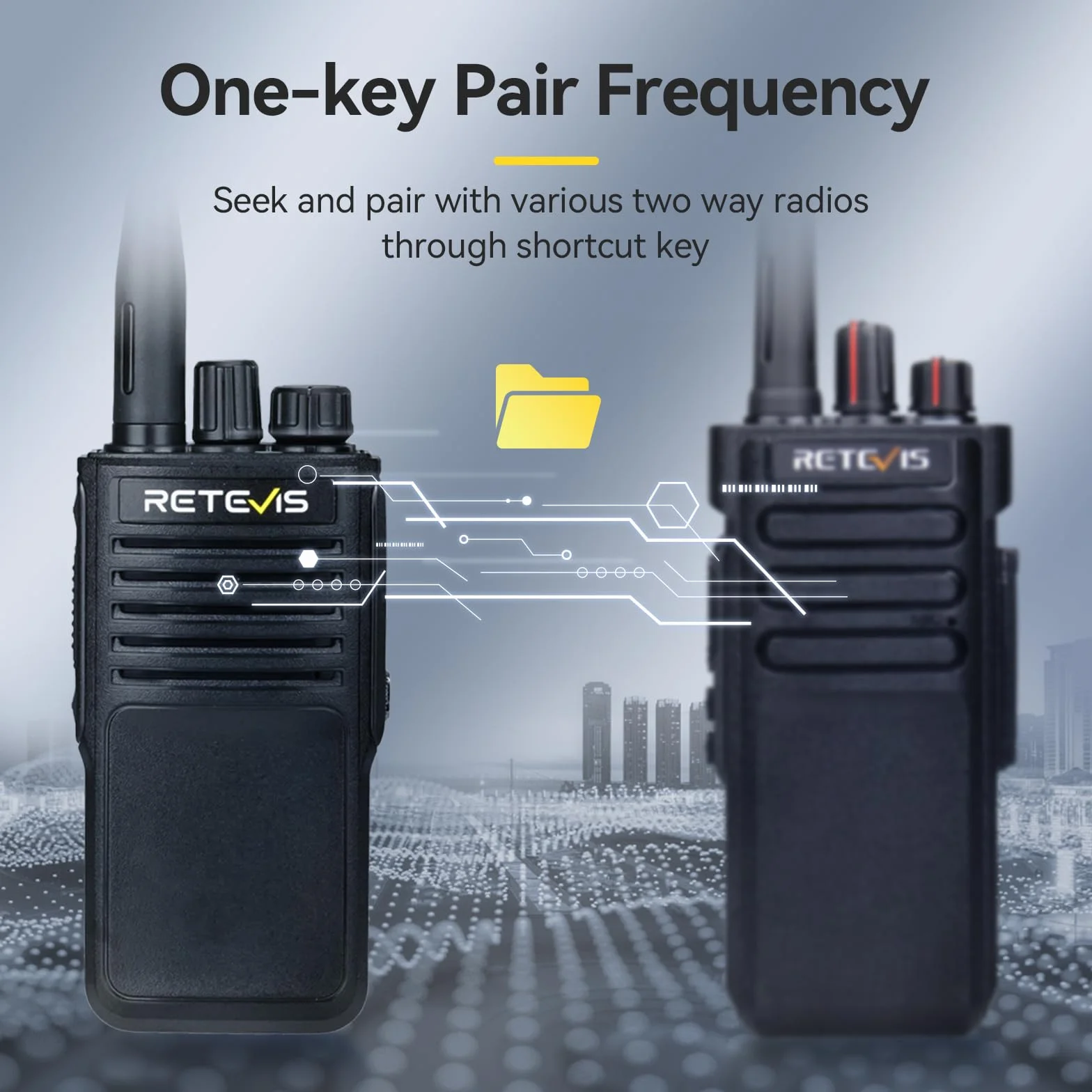 Retevis P62 Walkie Talkie, IP68 Wodoodporny Walkie Talkie Profesjonalne, Dualband Handheld Radio, 2500 mAh, Wytrzymałe Radio, Krótkofalówka Dalekiego Zasięgu do Bezpieczeństwo (Czarny, 2 Szt)