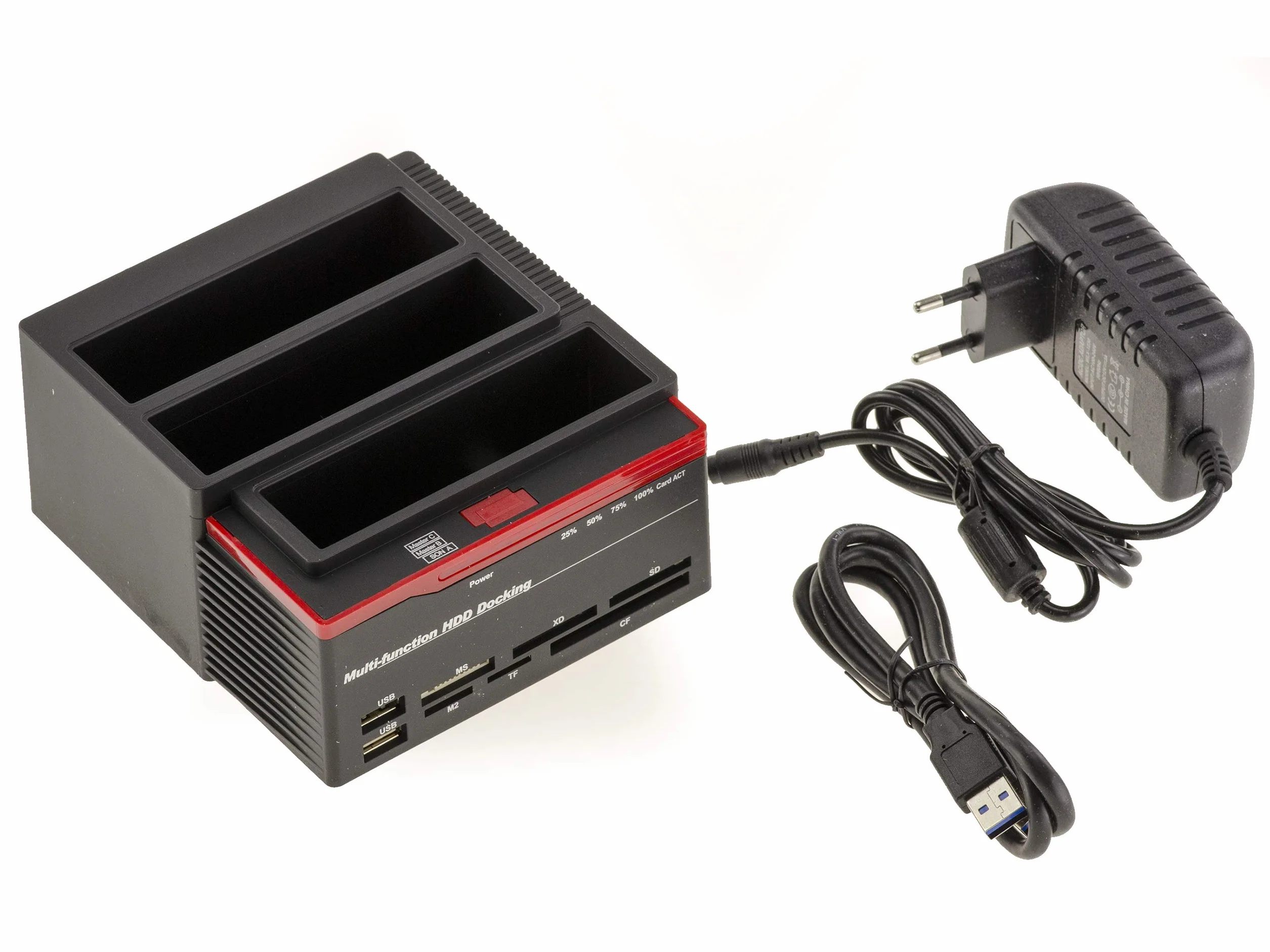 KALEA-INFORMATIQUE Potrójna stacja dokująca z 2 portami SATA i portem IDE 2,5 i 3,5 na USB 3.0. Stacja dokująca HDD z funkcją CLONING i zasilaniem 3A