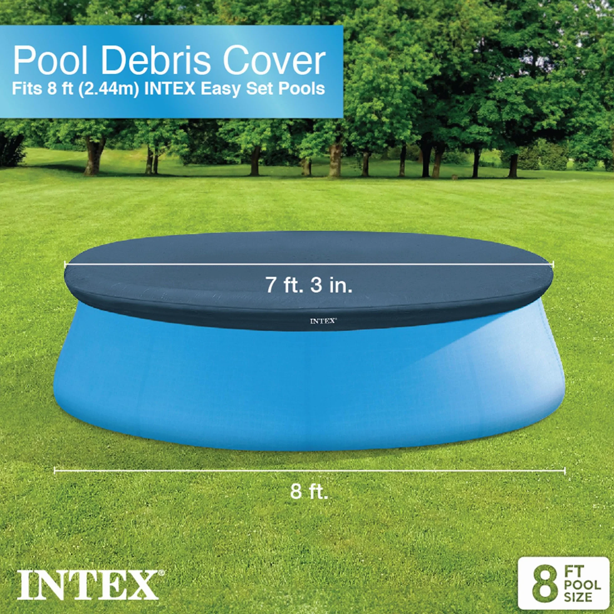 Intex 28020 Pokrowiec na basen Easy, PVC, niebieski, 244 cm