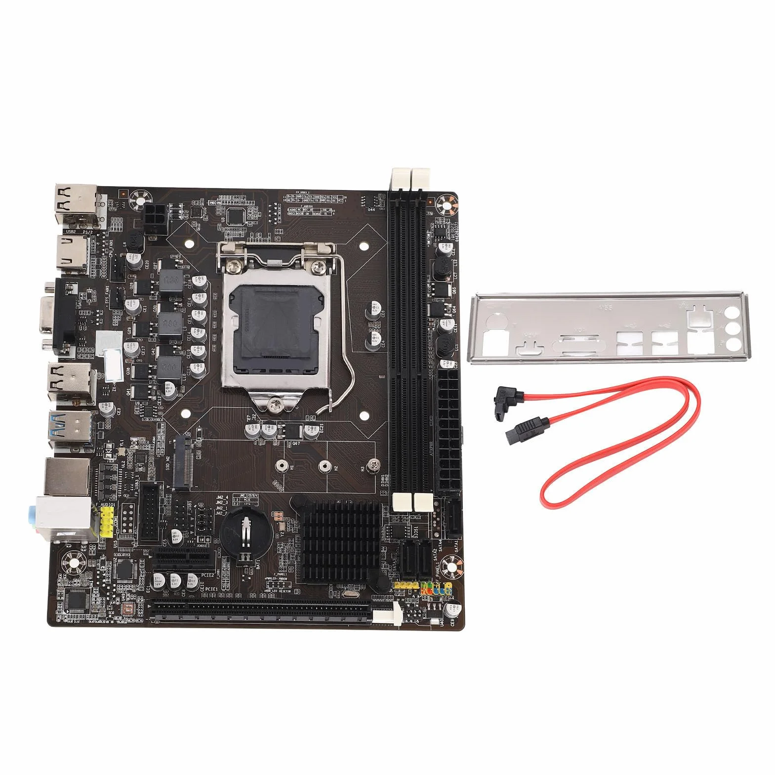 Komputerowa Płyta Główna B75M, Gamingowa Płyta Główna Micro ATX dla Corei7, I5, I3, LGA1155, SATA3.0x1, SATA2.0x3, PCI E8Xx1, Karta Sieciowa 100M, DDR3x2, VGA, HDMI, PCI E1Xx1