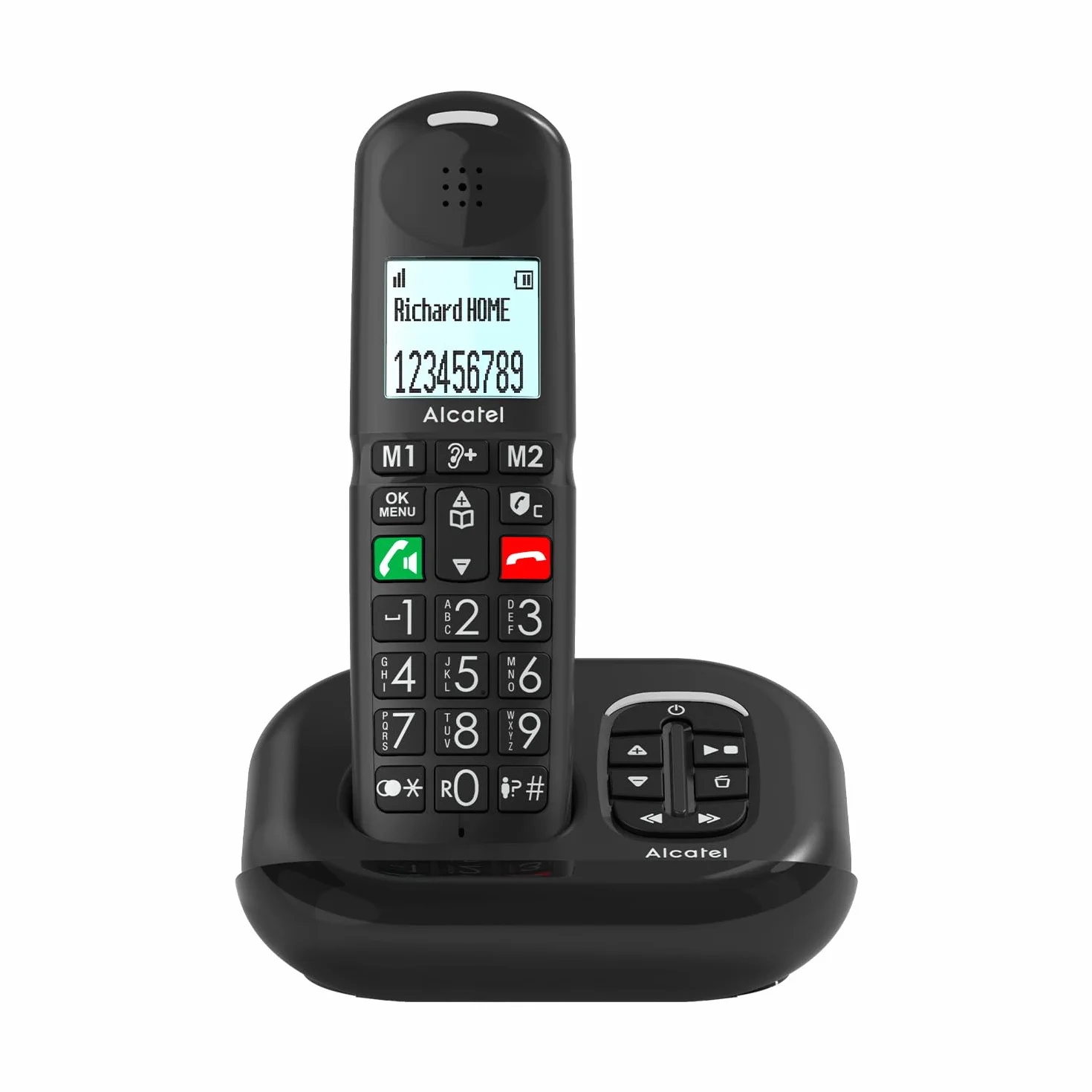 ALCATEL XL685 Voice - Bezprzewodowy telefon stacjonarny DECT Senior Format XL z automatyczną sekretarką, ekran o wysokiej czytelności, duże klawisze - Boost audio, głośnomówiący - blokowanie połączeń