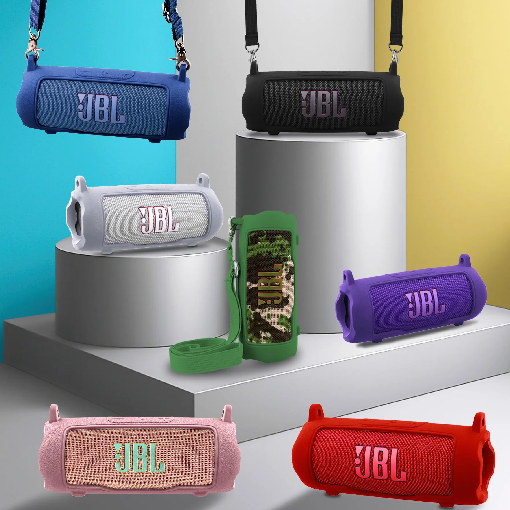 co2CREA Silikonowe etui do JBL Flip 7 bezprzewodowe przenośne etui na głośnik Bluetooth