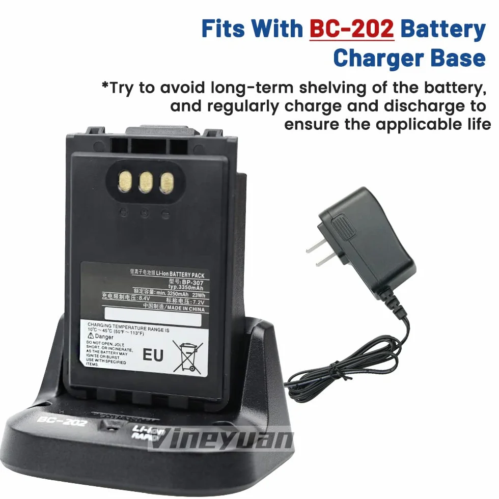 7,2 V 3350 mAh BP-307 akumulator litowo-jonowy o dużej pojemności do ICOM IC-705, ID-31E, ID-51E, ID-52E, IP-100H, IP-501H, IP-503H dwukierunkowe radia