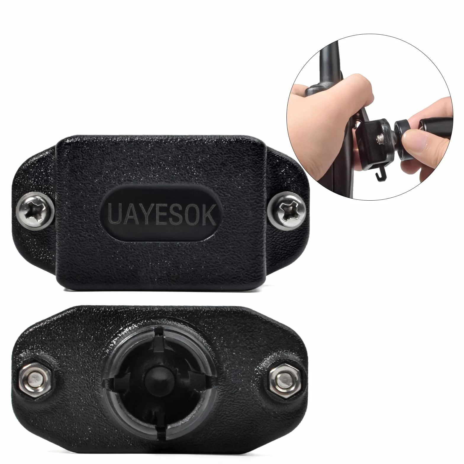 UAYESOK Uchwyt radiowy do samochodu, uniwersalny uchwyt na kubek Walkie Talkie regulowany uchwyt kompatybilny z Motorola Kenwood Baofeng ręczny dwukierunkowy klips do paska do samochodu ciężarówki SUV