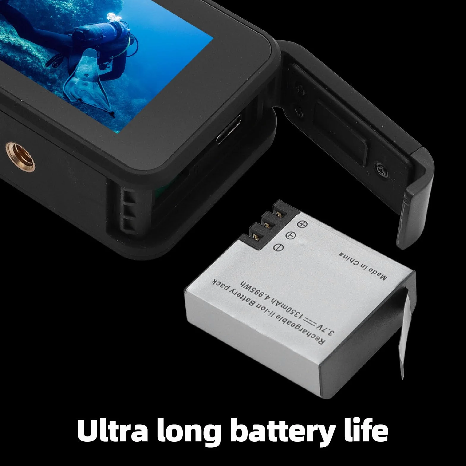 Kamera Akcji, 5K 30 FPS 20MP Ultra HD Podwodna Kamera Hełm Motocyklowych, 2 -calowy Ekran Wodny Zdalny Aparat Sportowy do Jazdy na Rowerze, Pływanie, Nurkowanie
