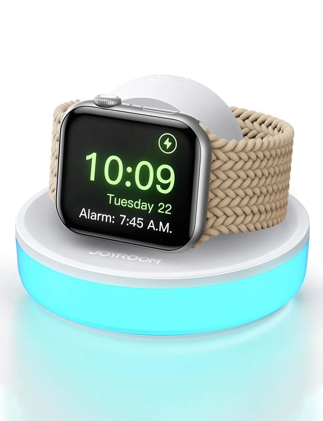 JOYROOM Bezprzewodowa stacja ładująca do Apple Watch, [światło RGB] szybka ładowarka do Apple Watch, magnetyczna ładowarka z kablem ładującym do iWatch Series 10/Ultra 2/9/8/7/6/5/3/2/SE