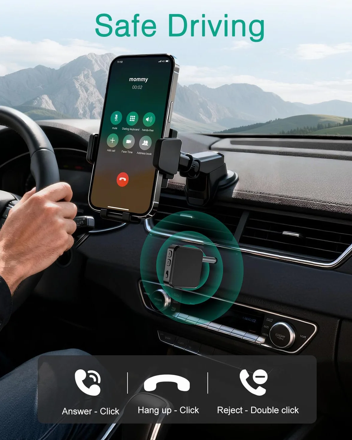 ORIA Nadajnik odbiornika Bluetooth 5.4, przenośny pomocniczy adapter Bluetooth z podwójnym połączeniem, niskie opóźnienie, bezprzewodowy nadajnik audio 3,5 mm do samochodu, telewizora, domowego stereo