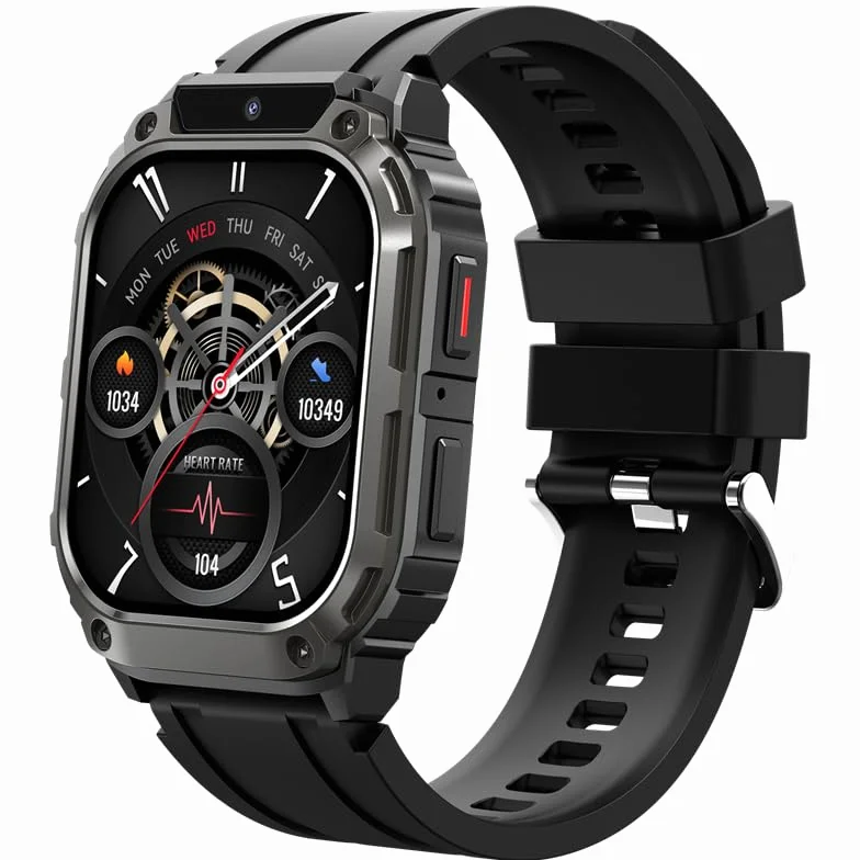 DIAWAY Smartwatch 4 G LTE Android zegarek sportowy AMOLED 1,96 cala, IP68, GPS, funkcja telefonu, kamera SIM, WiFi, fitness, tracker, wojskowy zegarek na rękę, aplikacje, nawigacja, monitor snu