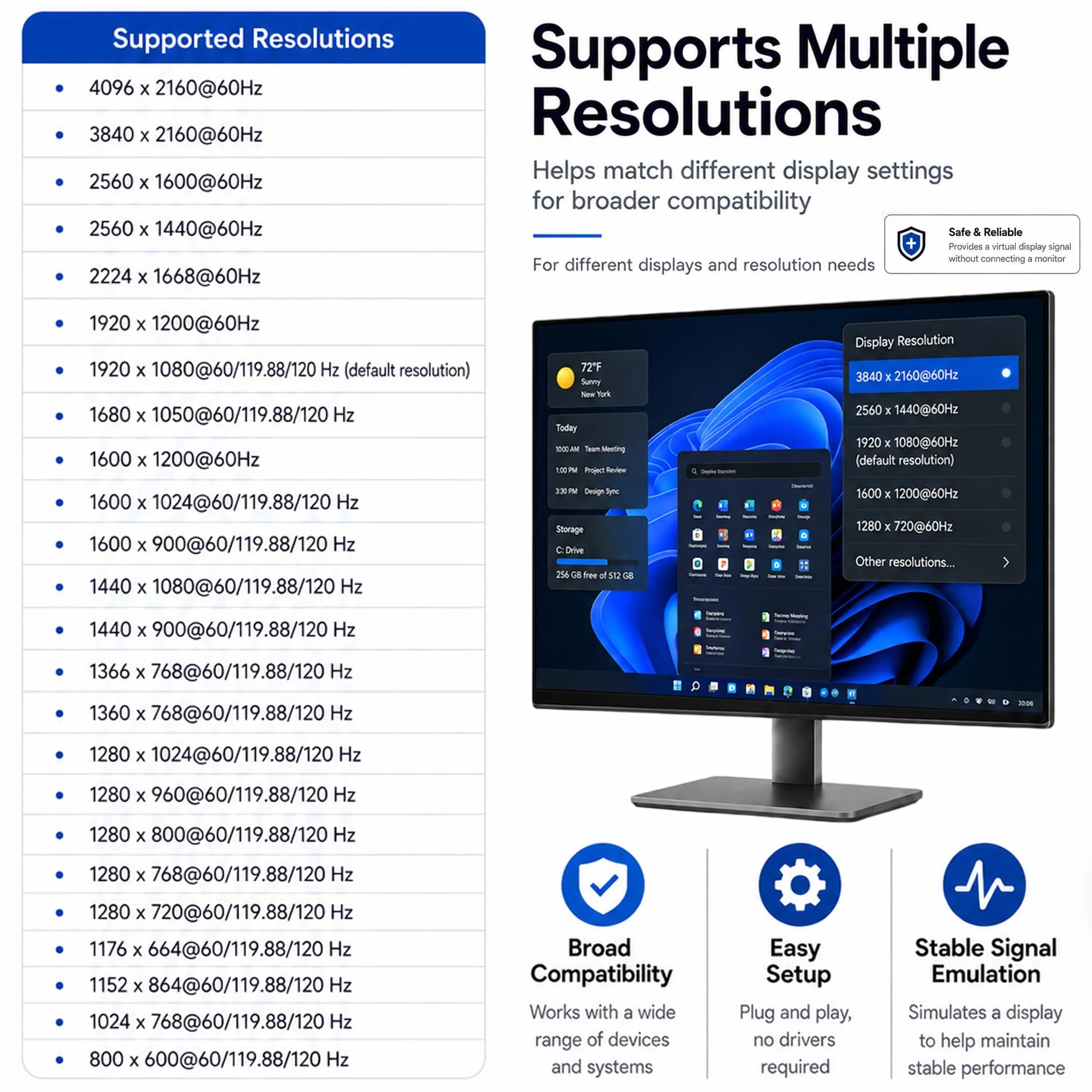 DP Dummy Plug Display Emulator-DisplayPort Headless Ghost Display Emulator, Virtual Display Adapter 4K60Hz (pasuje Headless 1920x1080@120Hz/2560x1600@60Hz/3840x2160@60Hz) (szary, 3 sztuki)