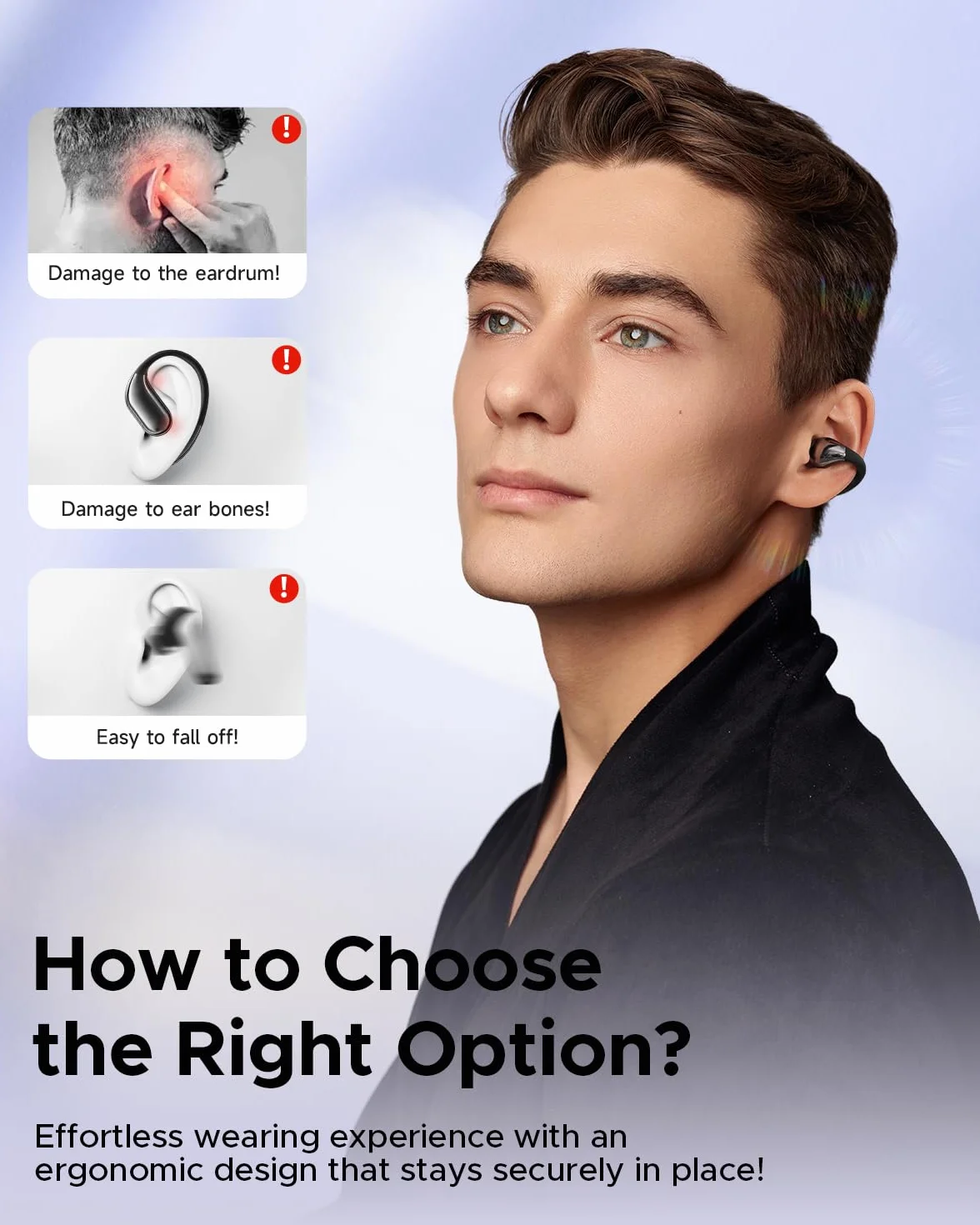 Truefree B1 Clip-On Bezprzewodowe Słuchawki Otwarte 10,8 mm Podwójny Magnetyczny Driver Dźwięk Przestrzenny 25H Czas Gry Połączenie Multipoint AI-ENC