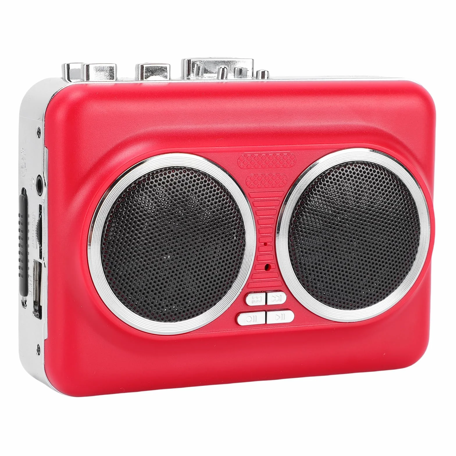 Odtwarzacz Kasetowy, Przenośny Konwerter Kaset na MP3, Odtwarzacz z Gniazdem Słuchawkowym 3,5 Mm, Słuchawki, Wbudowany Głośnik, Konwerter Taśmy na cyfrową, 2 Baterie AA/zasilanie Przez USB