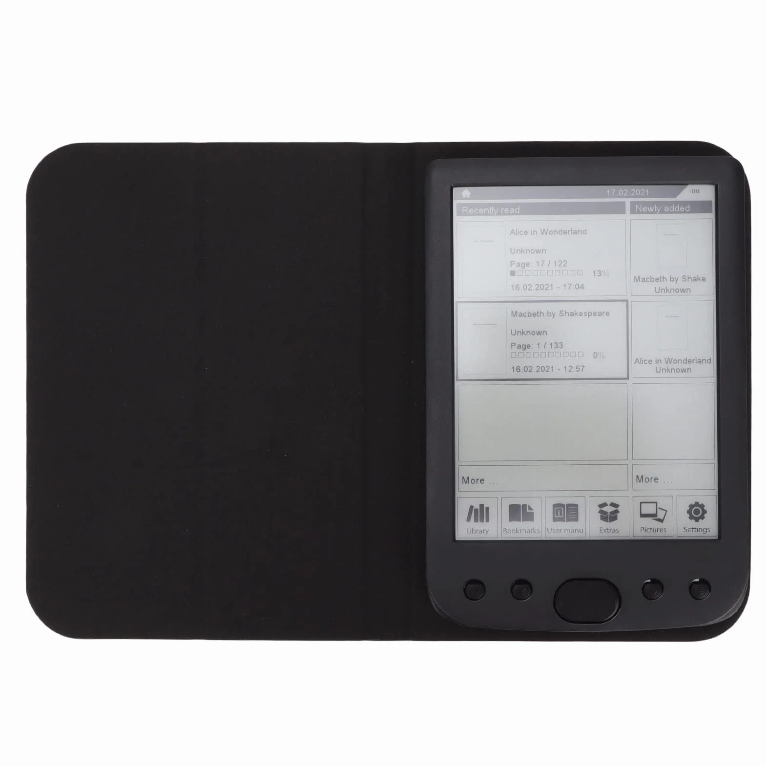 Czytnik E-booków, Długa żywotność Baterii 6 Cali 800x600 Ekran Atramentowy HD Ereader Materiał ABS z Etui Ochronnym do Czytania w Gospodarstwie Domowym