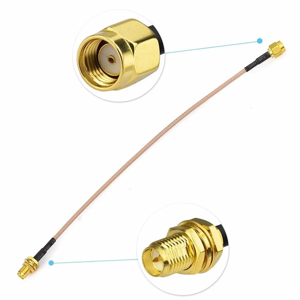 BINGFU RP-SMA wtyczka do gniazda RP-SMA kabel 30 cm RG316 przedłużacz anteny WiFi kabel koncentryczny (2 sztuki) do bezprzewodowych mini PCI Express PCIE kart sieciowych WiFi adapter WiFi router