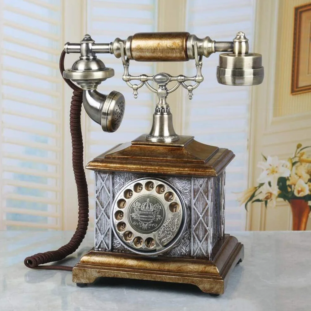 Antyczny telefon - Telefon obrotowy - Telefon retro na kablu - Telefony dekoracyjne vintage