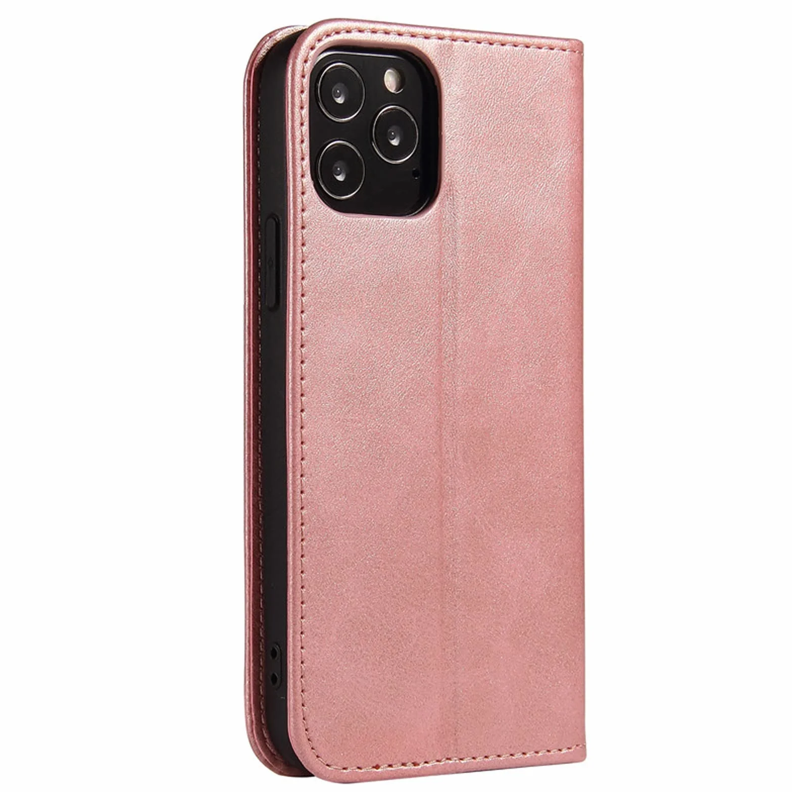LTL Etui na telefon do iPhone 13 Mini/13/13 Pro/13 Pro Max, ręcznie robione skórzane etui z klapką z przegródkami na karty, etui na telefon, magnetyczne zamknięcie, różowe, 13pro max 6,7 cala