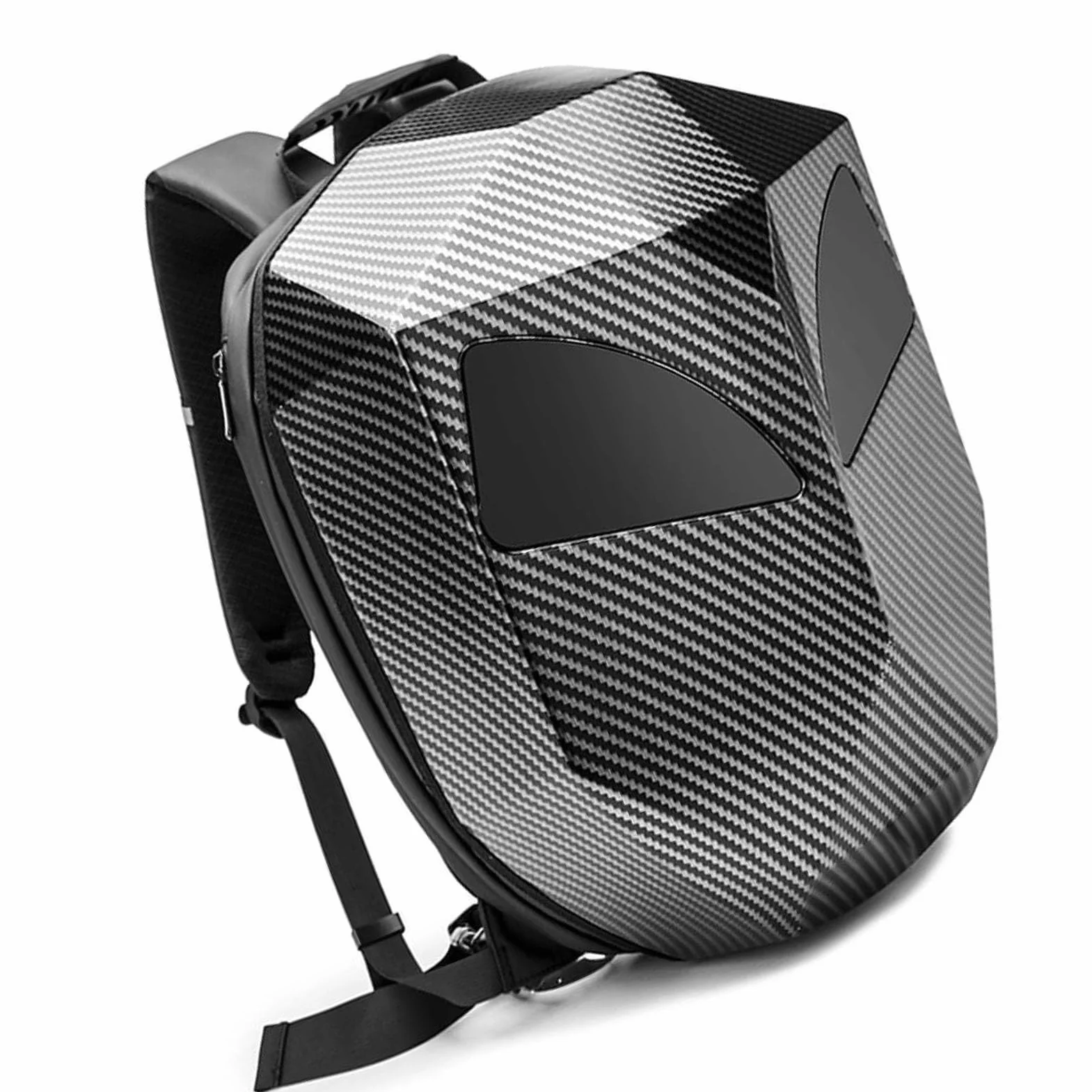 Plecak LED z Programowalnym Ekranem, Twarda Obudowa Torba na Laptopa Zasilana Przez USB, do Podróży Motocyklem