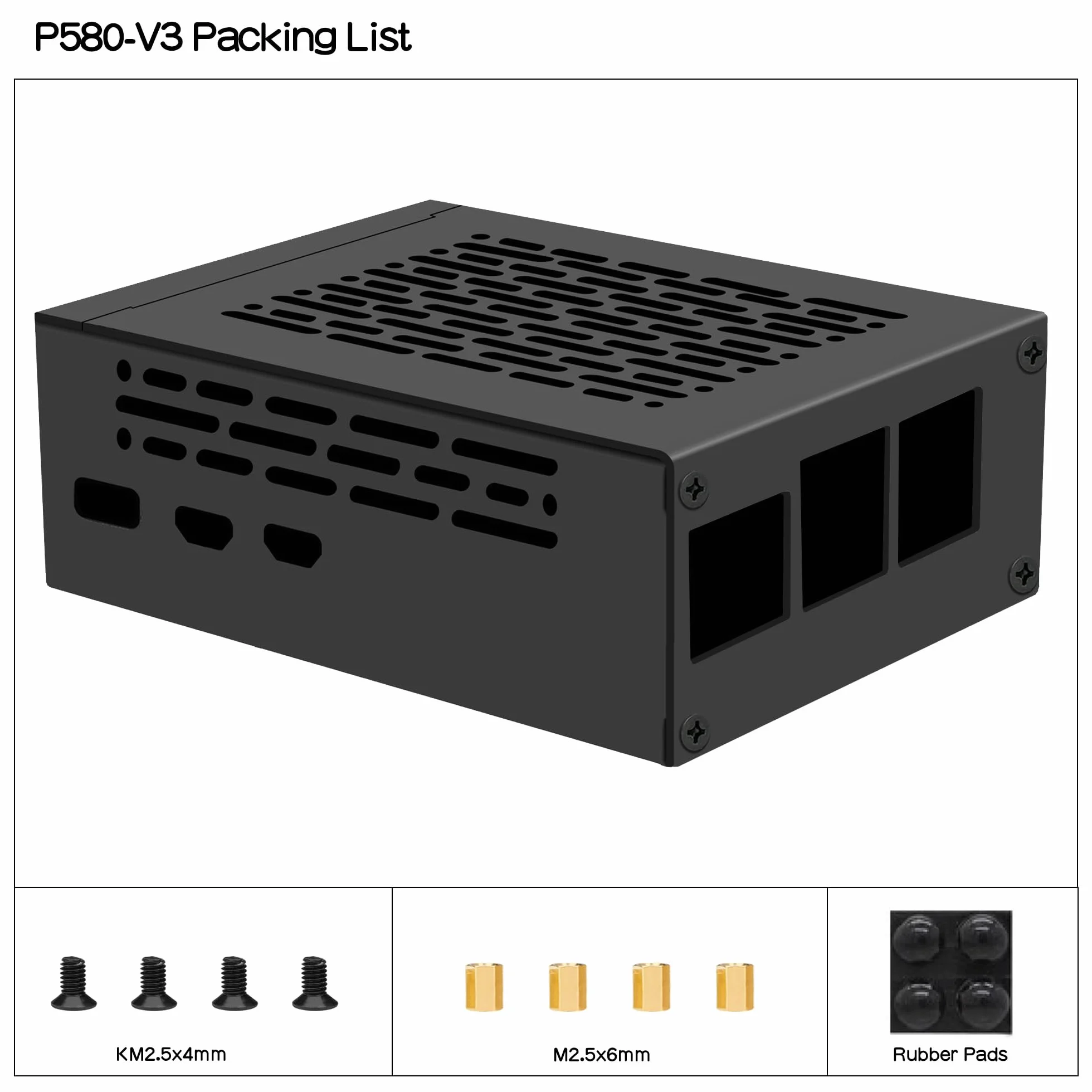 Geekworm P580-V2 Case | Support Raspberry Pi 5 & X1005 / X1002 PCIe to M2 NVMe SSD Base & Active Cooler