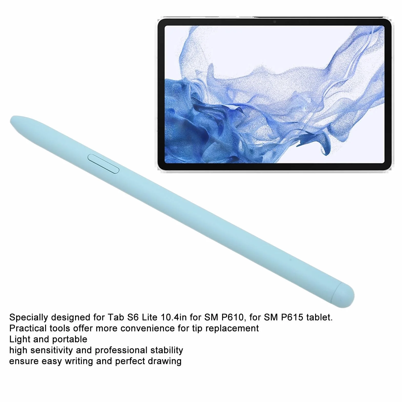 Rysik do tabletu Tab S6 Lite 10,4 cala SM P610 SM P615 z 5 zapasowymi końcówkami Niebieski