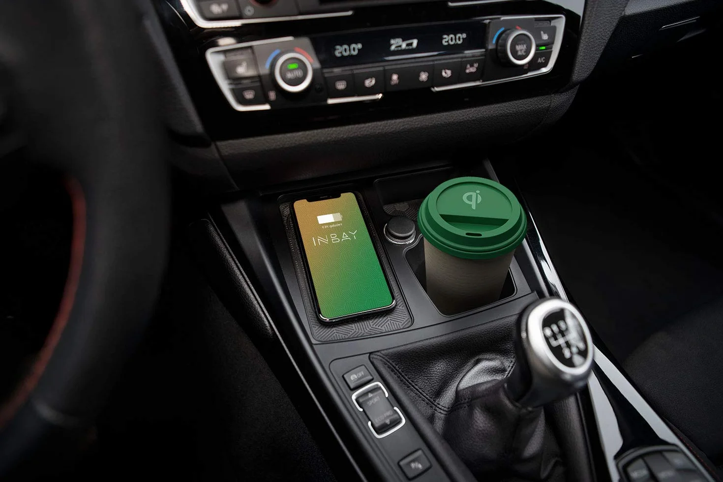 Inbay bezprzewodowa stacja ładująca/stacja ładująca do samochodu, kompatybilna z BMW serii 1 F20 F21, 10 W, ładowanie indukcyjne, pasuje do różnych smartfonów, np. iPhone Samsung itp.