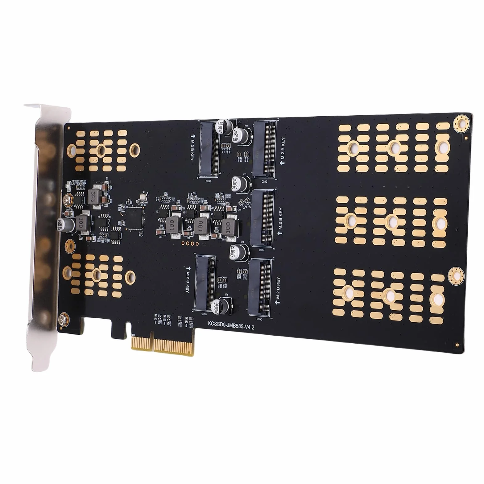 Aramox Adapter M.2 PCIe na M.2 SSD PCB Metalowa Karta rozszerzeń PCIe 5 Gniazd na Dyski SSD 2280 2260 2242 2230, Aktualizacja Pamięci X4 X8 X16 dla Użytkowników Komputerów Stacjonarnych