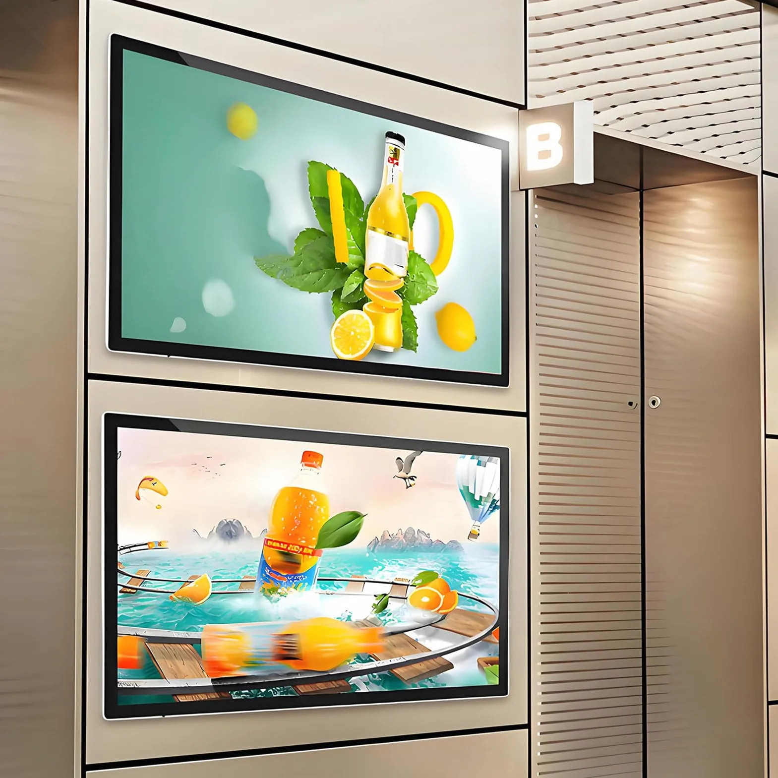 Cyfrowa ramka na zdjęcia, ekran 21,5-calowy HD 1920 * 1080, naścienny wyświetlacz reklamowy dla lepszej prezentacji wizualnej, łatwa konfiguracja