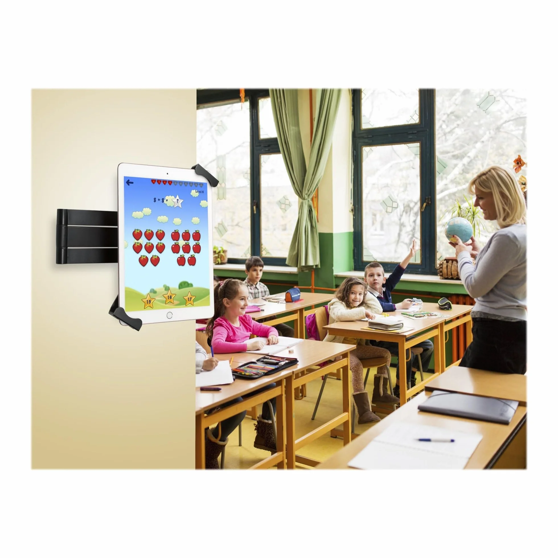 Bezpieczny uchwyt ścienny – CTA uchwyt na tablet z ramieniem przegubowym z obrotem o 360 stopni do iPada 10. generacji 27.7 cm - iPad 7., 8., 9. generacji, 25.9 cm, iPad Pro 32.8 cm i 17.8-33.0 cm,