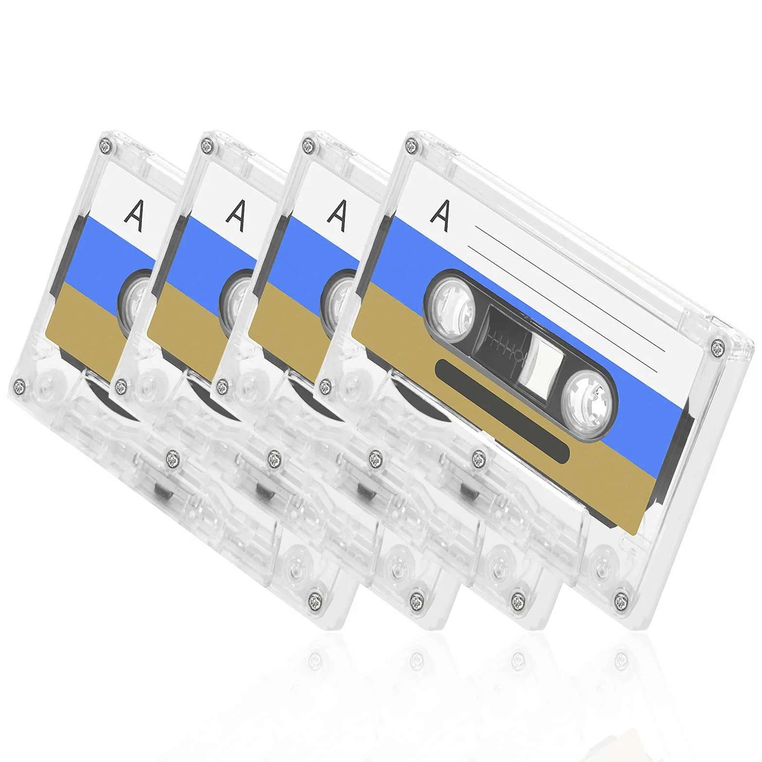 Puste kasety audio 4 sztuki czarne 60 minut taśmy magnetycznej