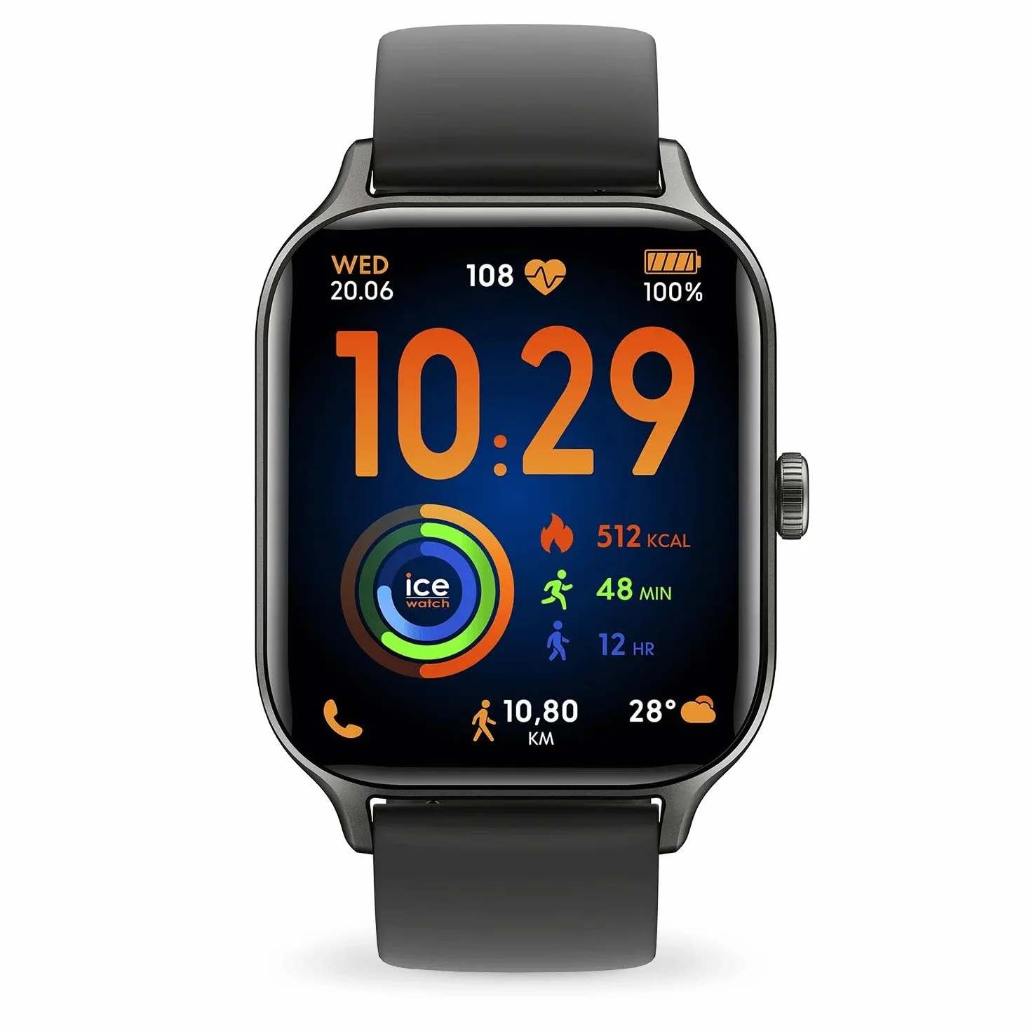 Ice-Watch – ICE fit RT 3.0 Black – czarny smartwatch dla mężczyzn z silikonowym paskiem - 025279 (1,97 cala)