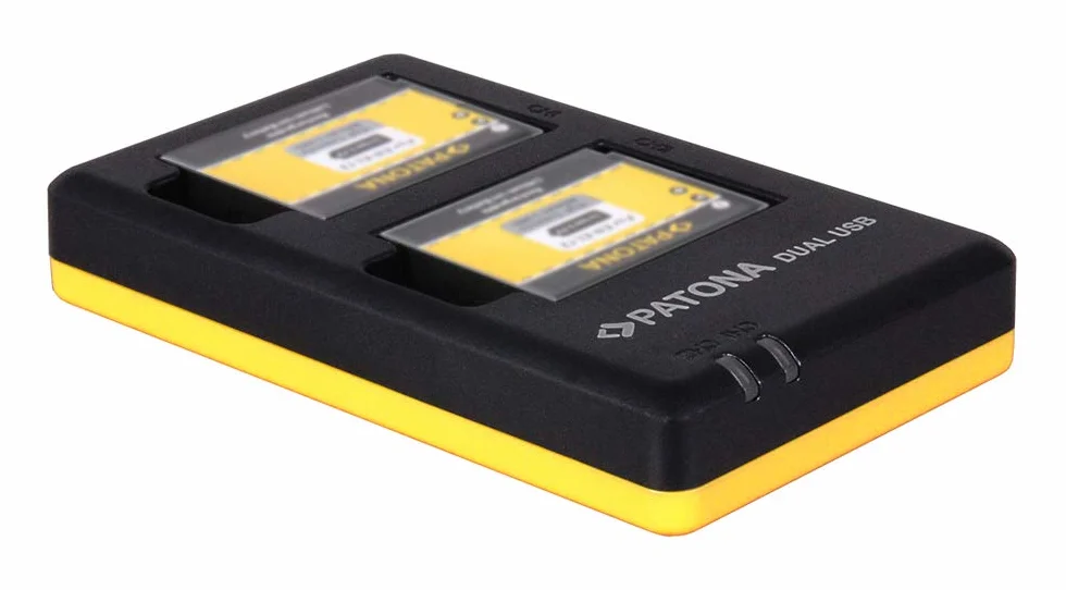 PATONA Dual Ładowarka USB do Nikon EN-EL12, ładuje 2 akumulatory naraz | Kompaktowa ładowarka podróżna do Coolpix A1000 A900 AW130 AW100 P340 P310 S6300 S8000 S9100 S9700 S9900 S1200pj
