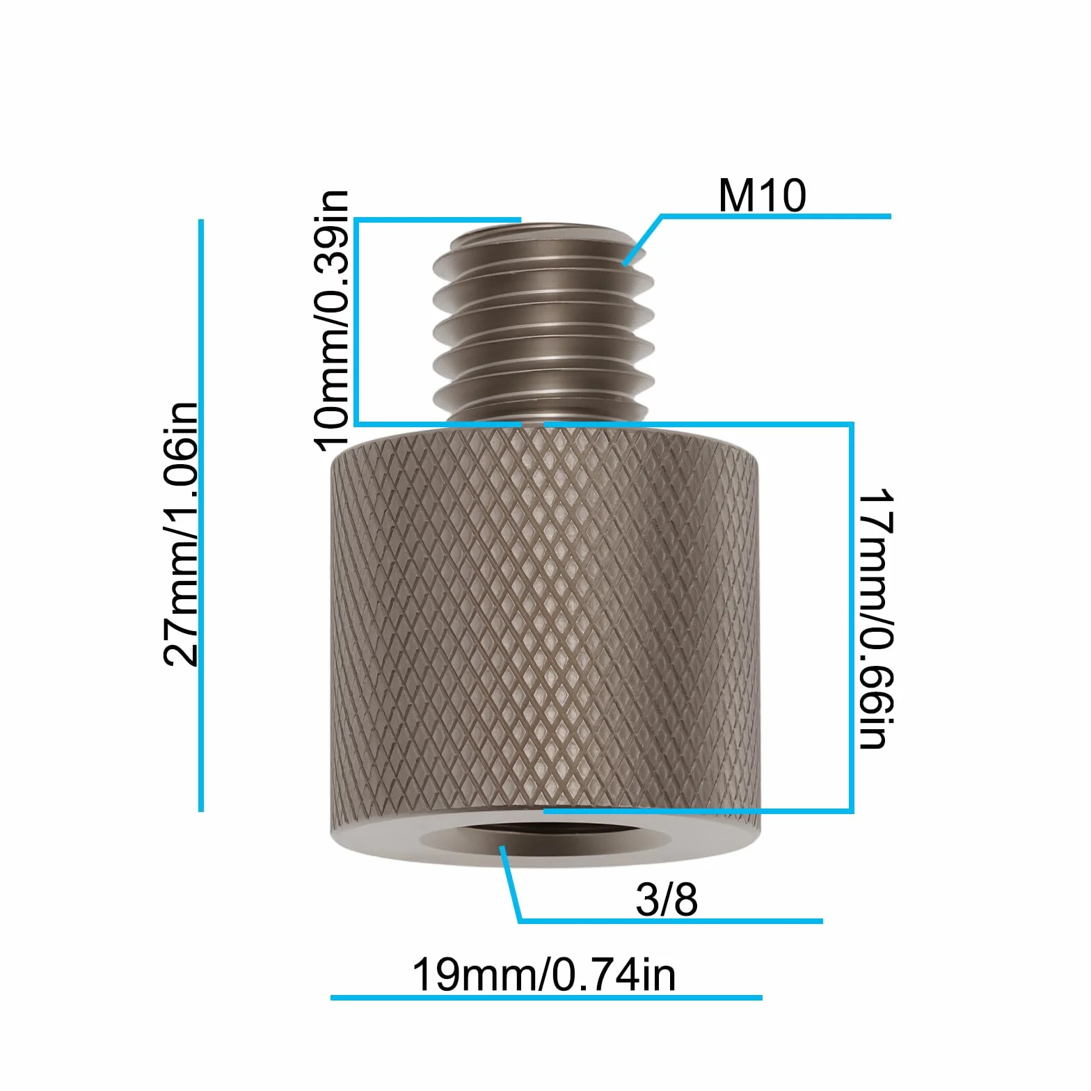 SG Store 2pcs 3/8x24 UNF Female to M10x1.5 Male Telescopic Antenna Adapter Used to Connect CB Magnetic Antenna Base